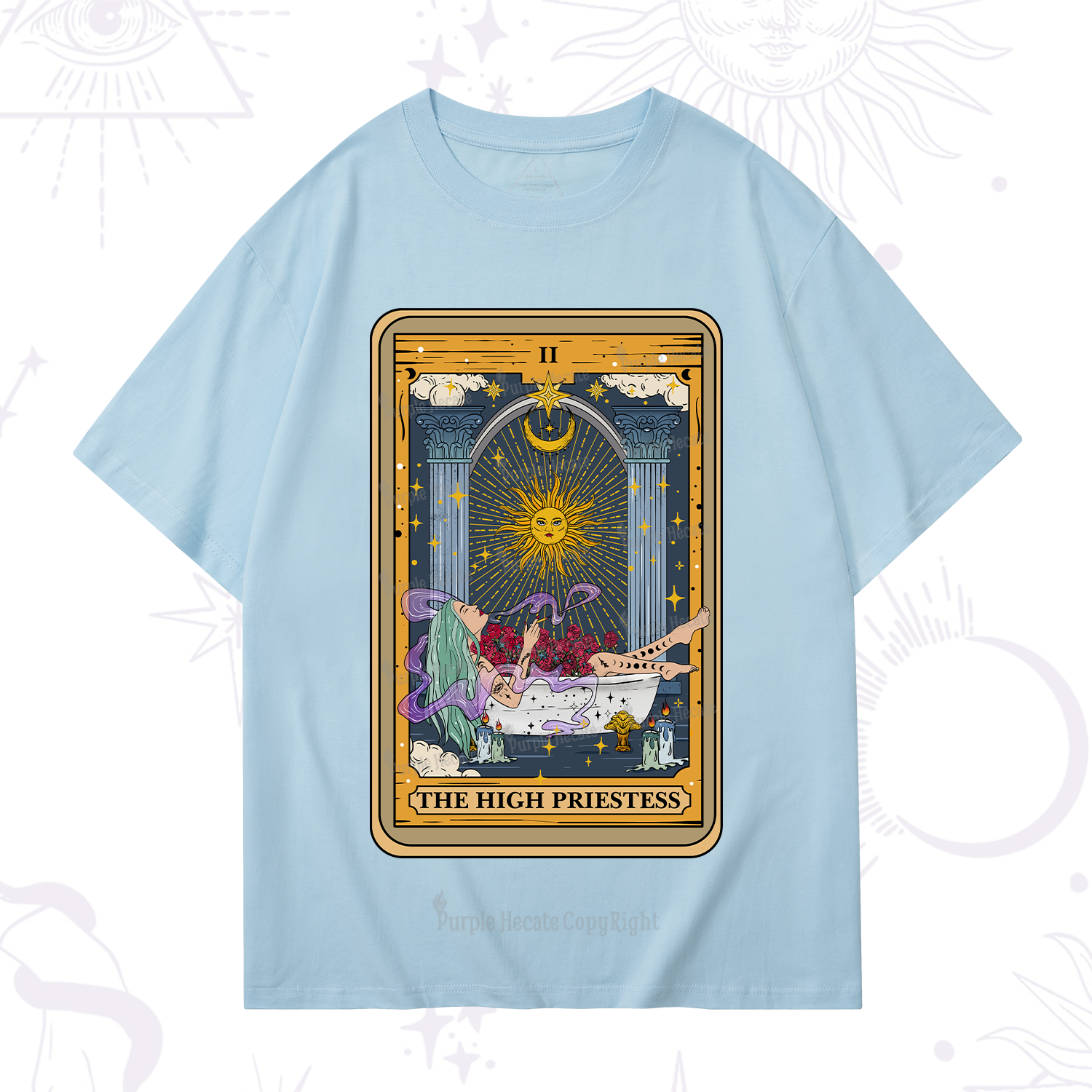 Purplehecate The High Priestess Tarot Card T-Shirt