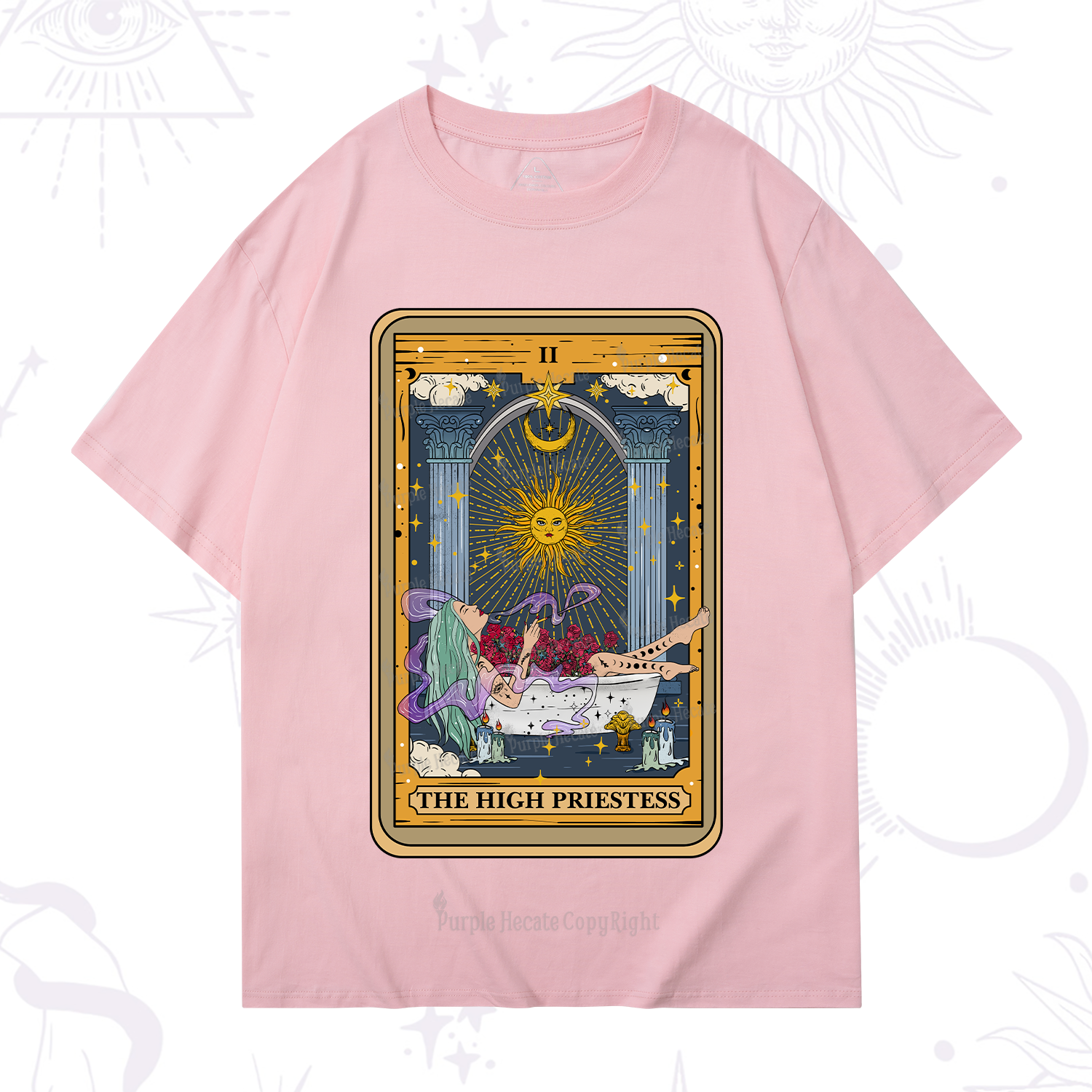 Purplehecate The High Priestess Tarot Card T-Shirt