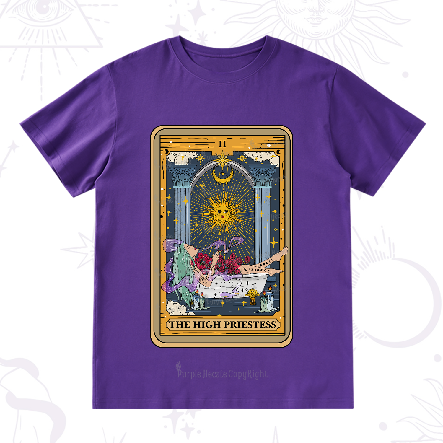 Purplehecate The High Priestess Tarot Card T-Shirt