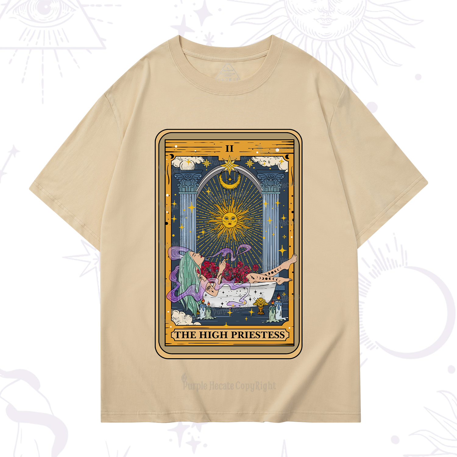 Purplehecate The High Priestess Tarot Card T-Shirt