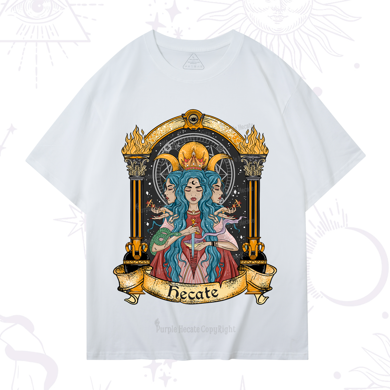 Purplehecate Triple Moon Goddess Hecate T-Shirt