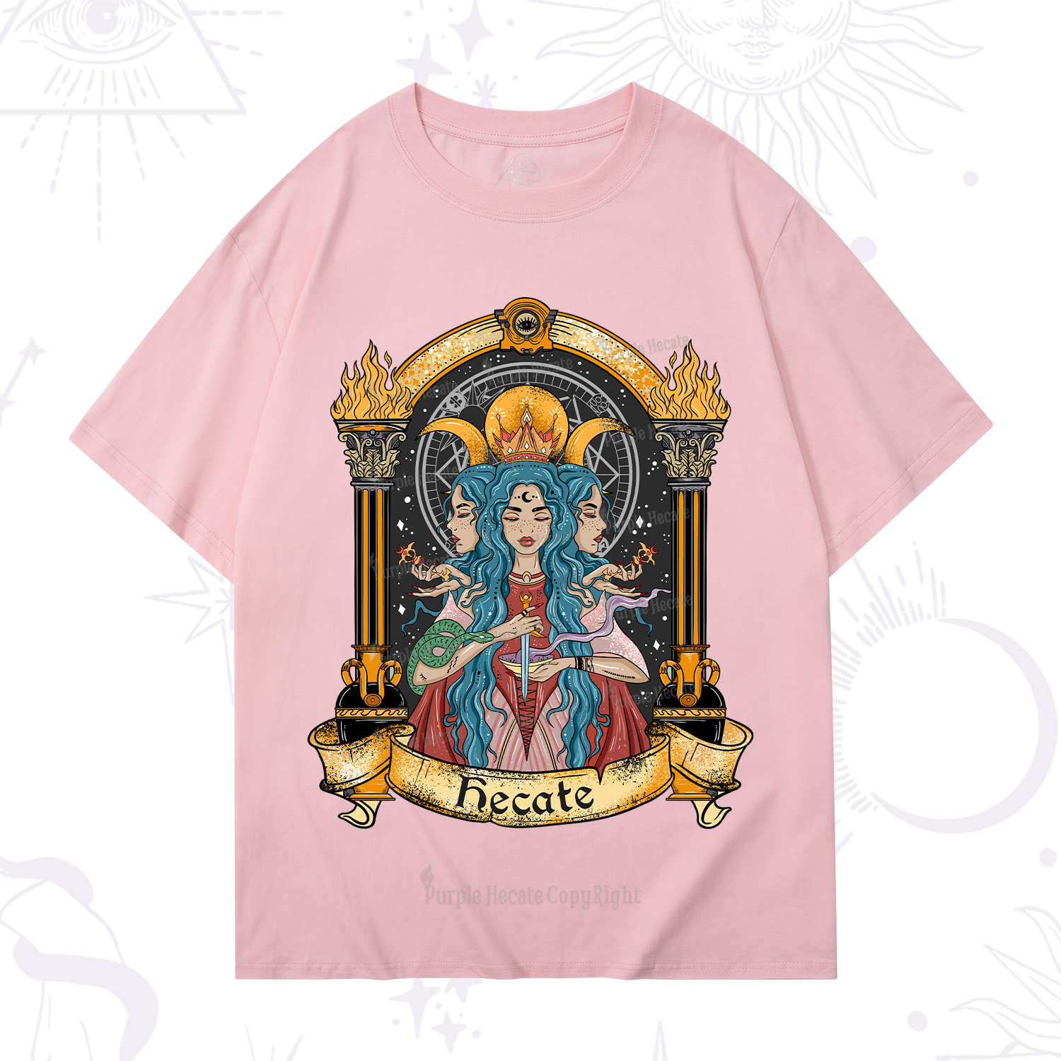 Purplehecate Triple Moon Goddess Hecate T-Shirt