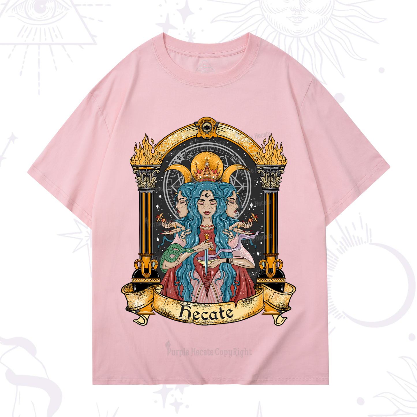 Purplehecate Triple Moon Goddess Hecate T-Shirt