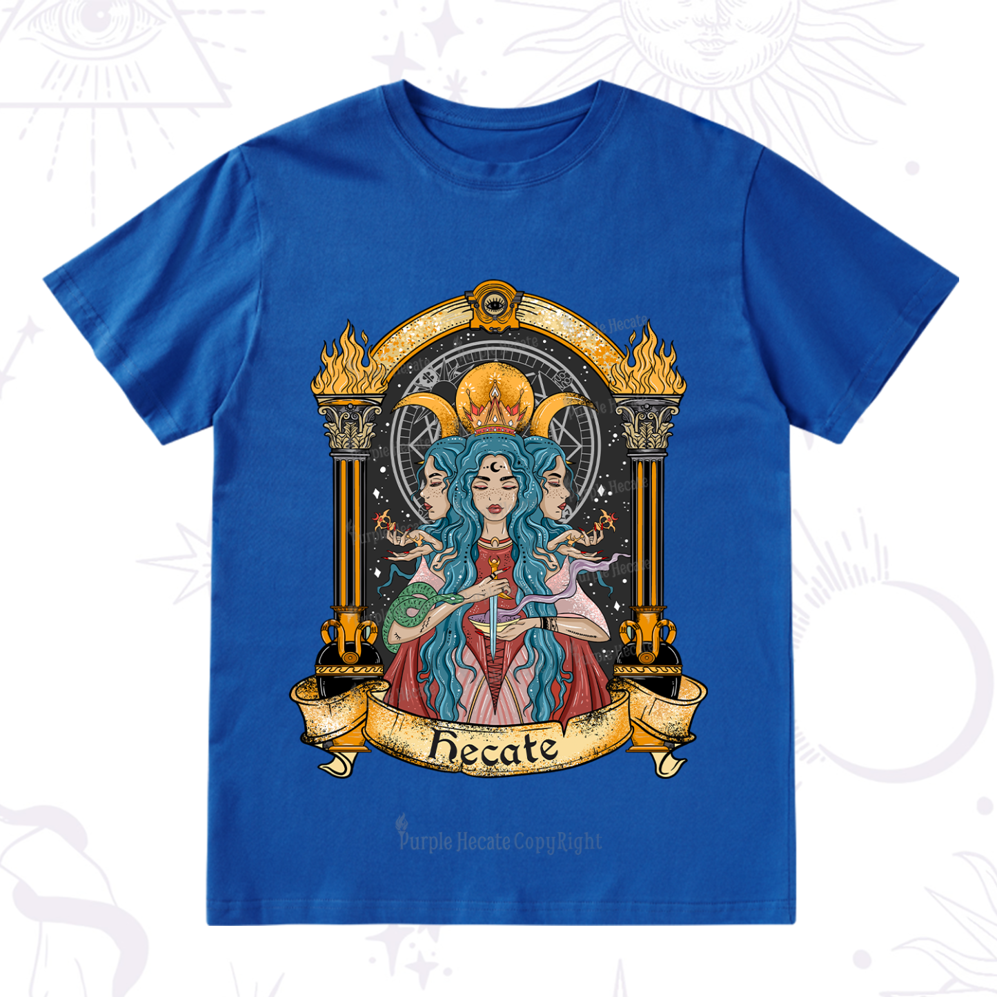 Purplehecate Triple Moon Goddess Hecate T-Shirt