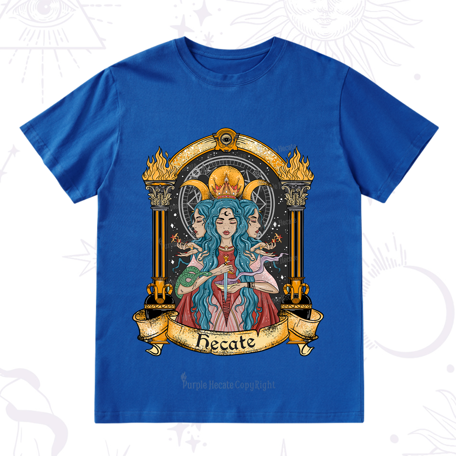 Purplehecate Triple Moon Goddess Hecate T-Shirt