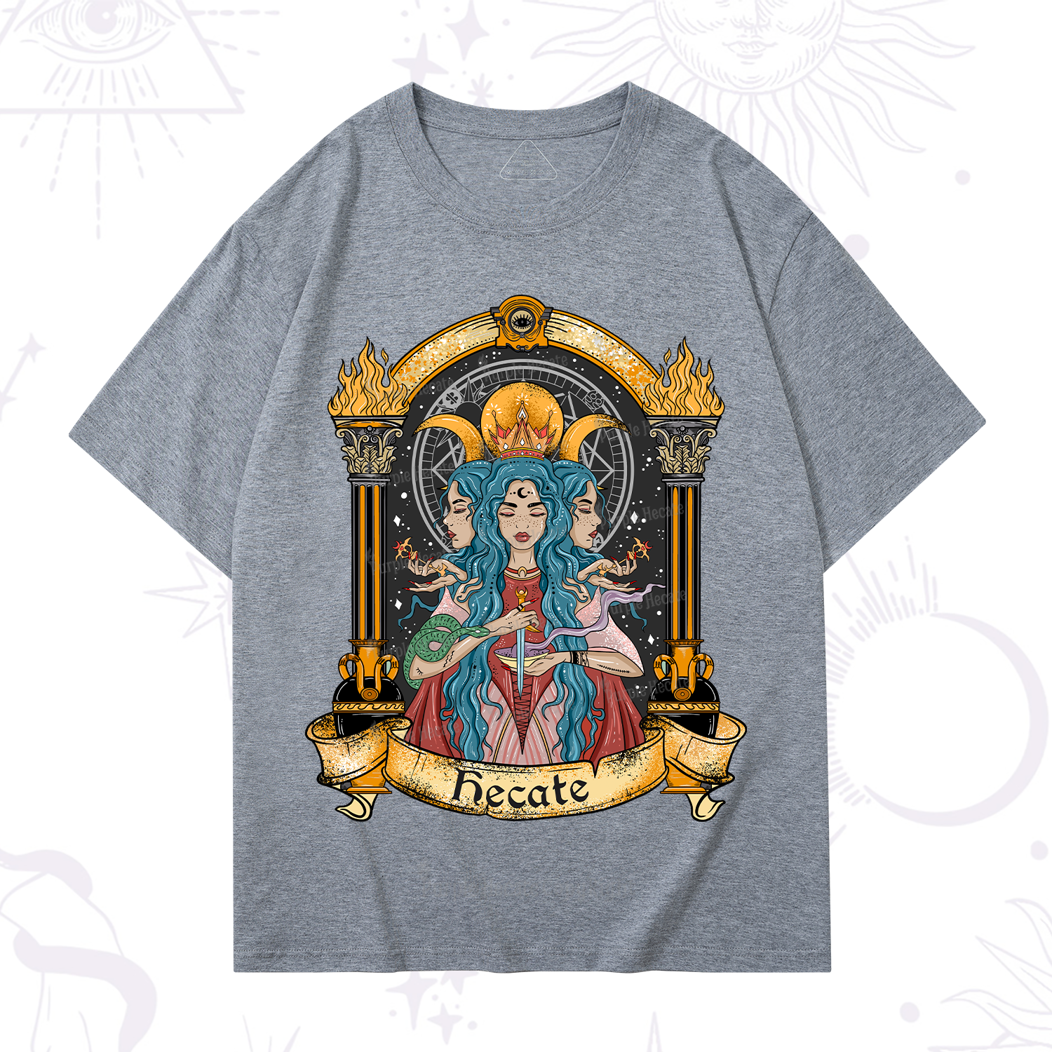 Purplehecate Triple Moon Goddess Hecate T-Shirt