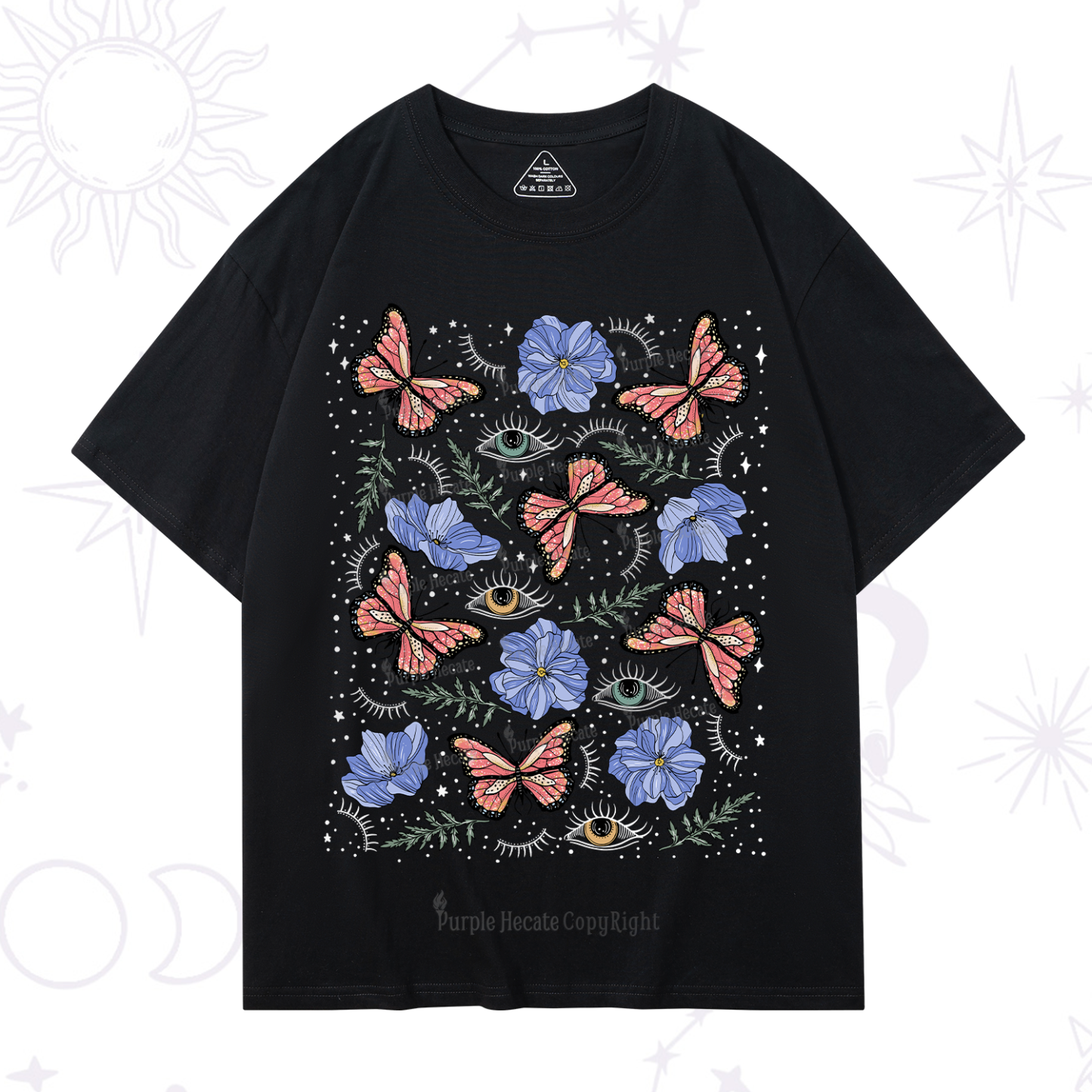 Purplehecate Butterfly Floral T-Shirt