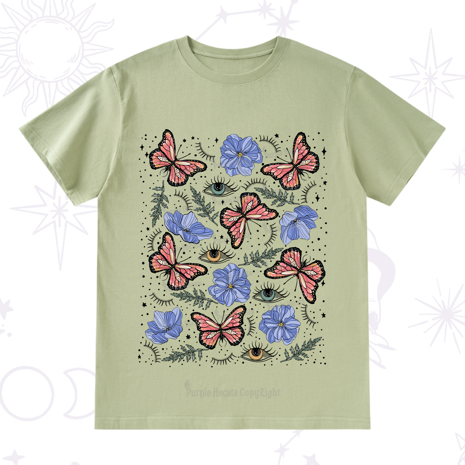 Purplehecate Butterfly Floral T-Shirt