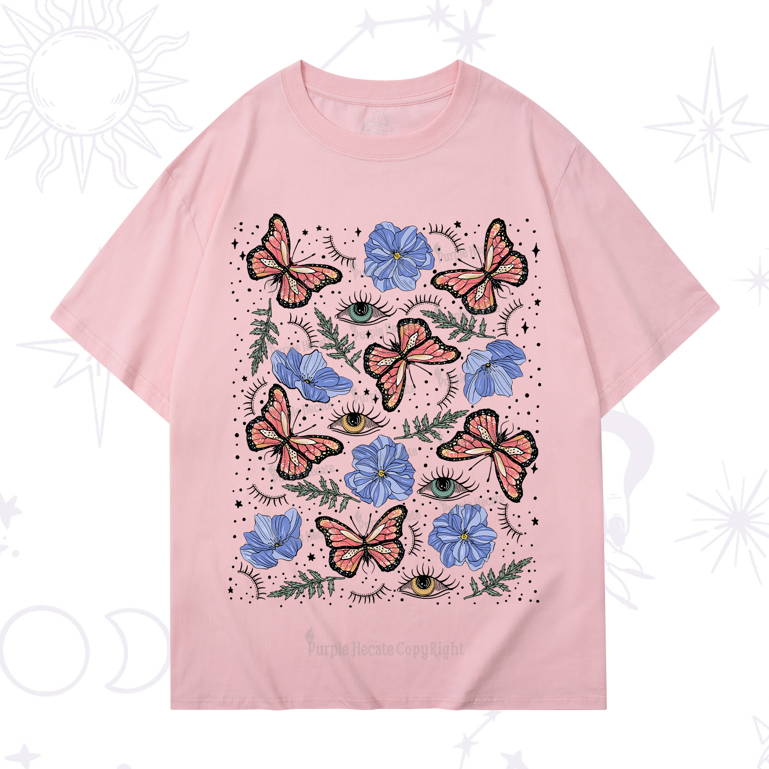 Purplehecate Butterfly Floral T-Shirt
