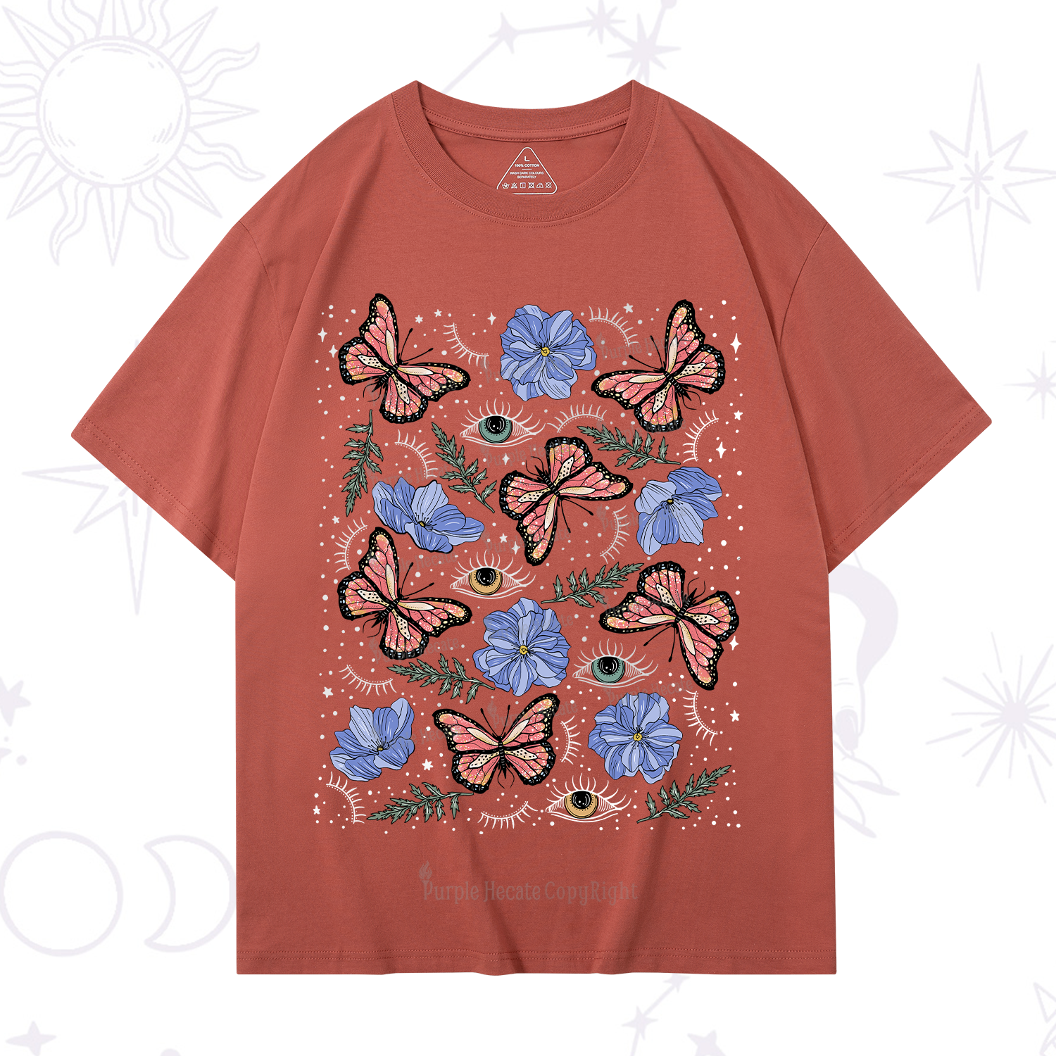 Purplehecate Butterfly Floral T-Shirt