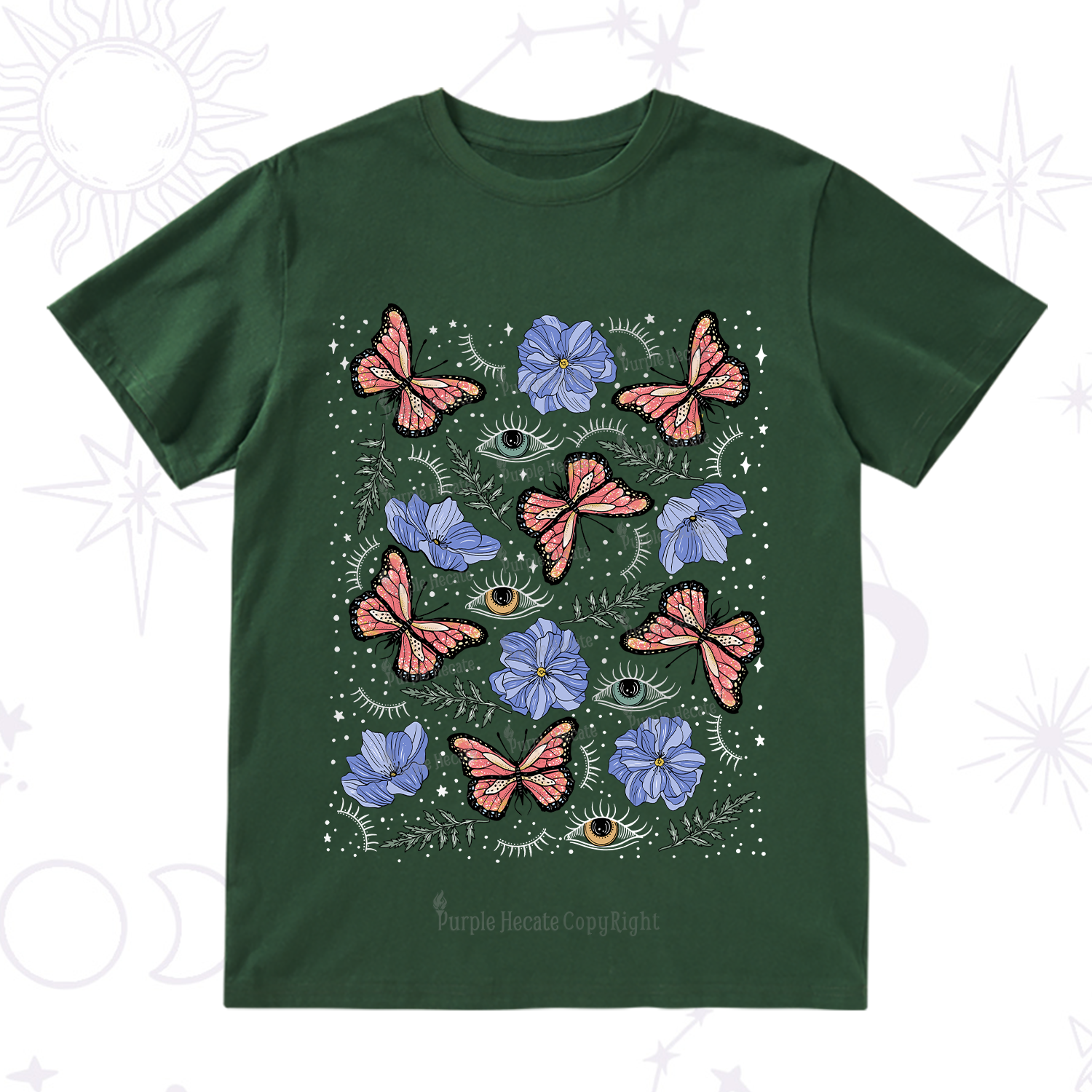 Purplehecate Butterfly Floral T-Shirt