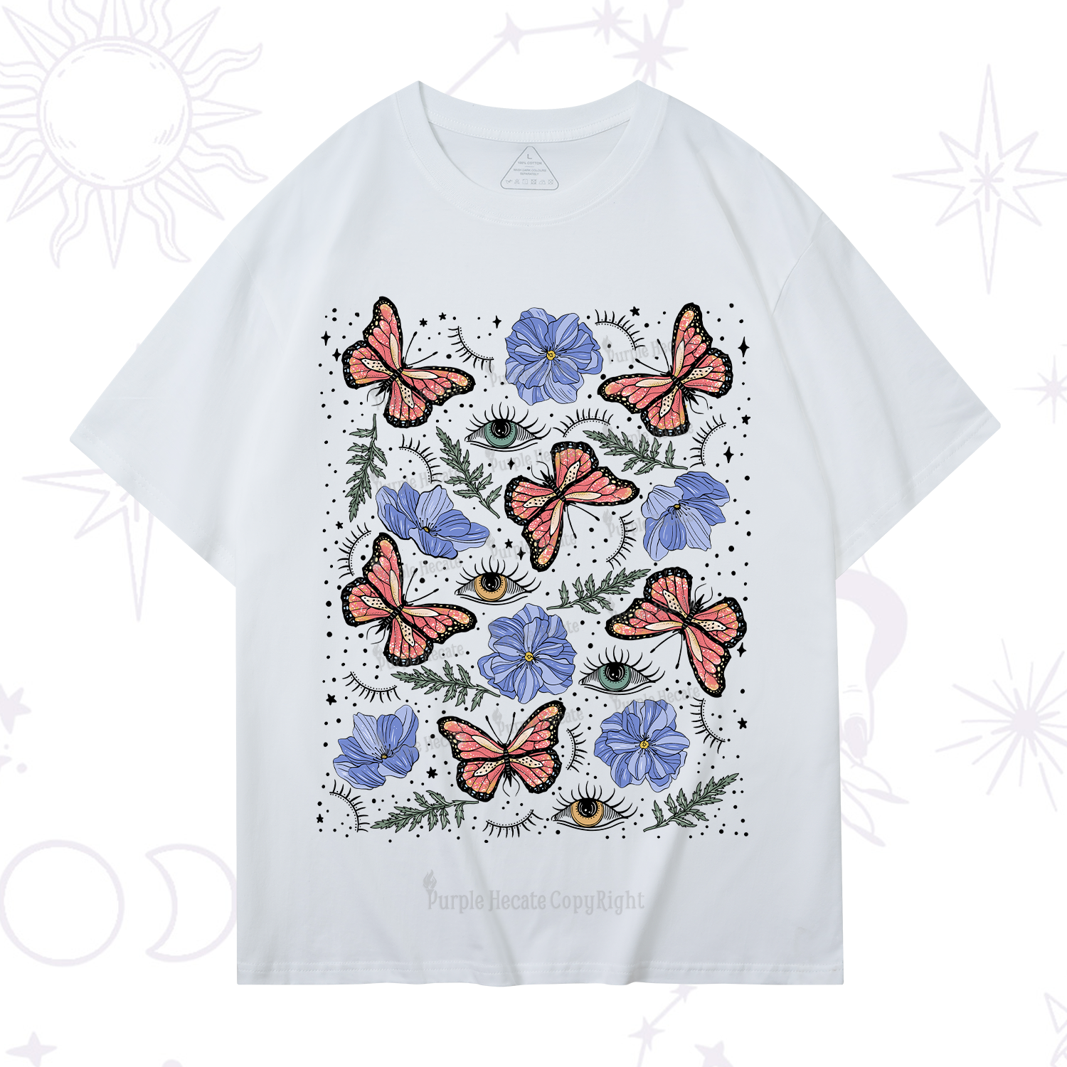 Purplehecate Butterfly Floral T-Shirt