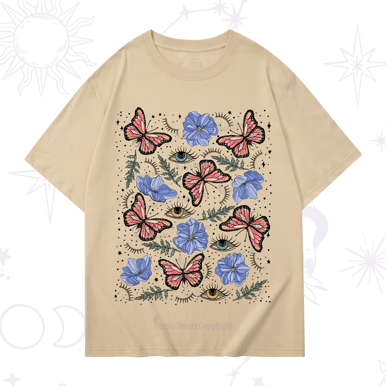 Purplehecate Butterfly Floral T-Shirt