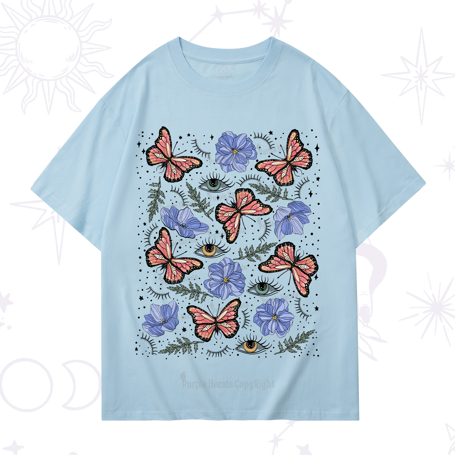 Purplehecate Butterfly Floral T-Shirt