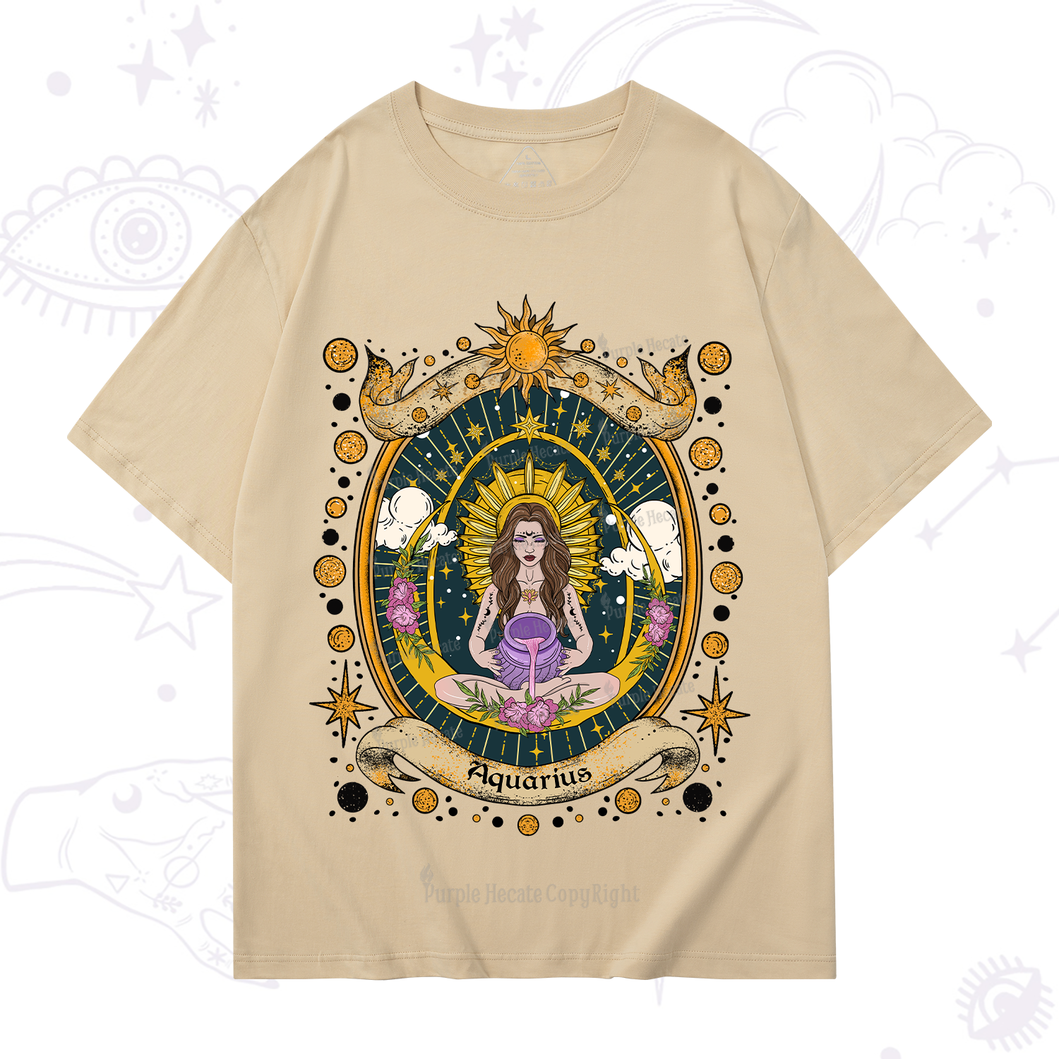 Purplehecate Aquarius Radiance Zodiac T-Shirt