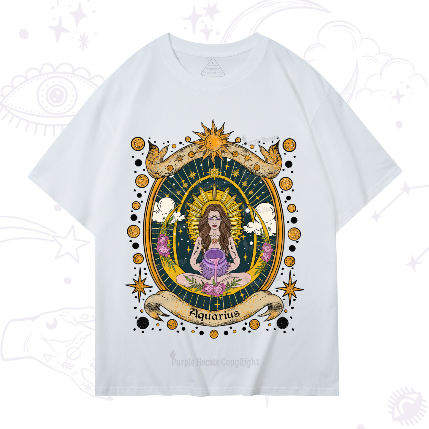 Purplehecate Aquarius Radiance Zodiac T-Shirt