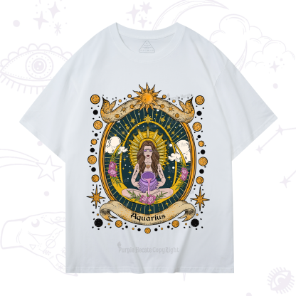 Purplehecate Aquarius Radiance Zodiac T-Shirt