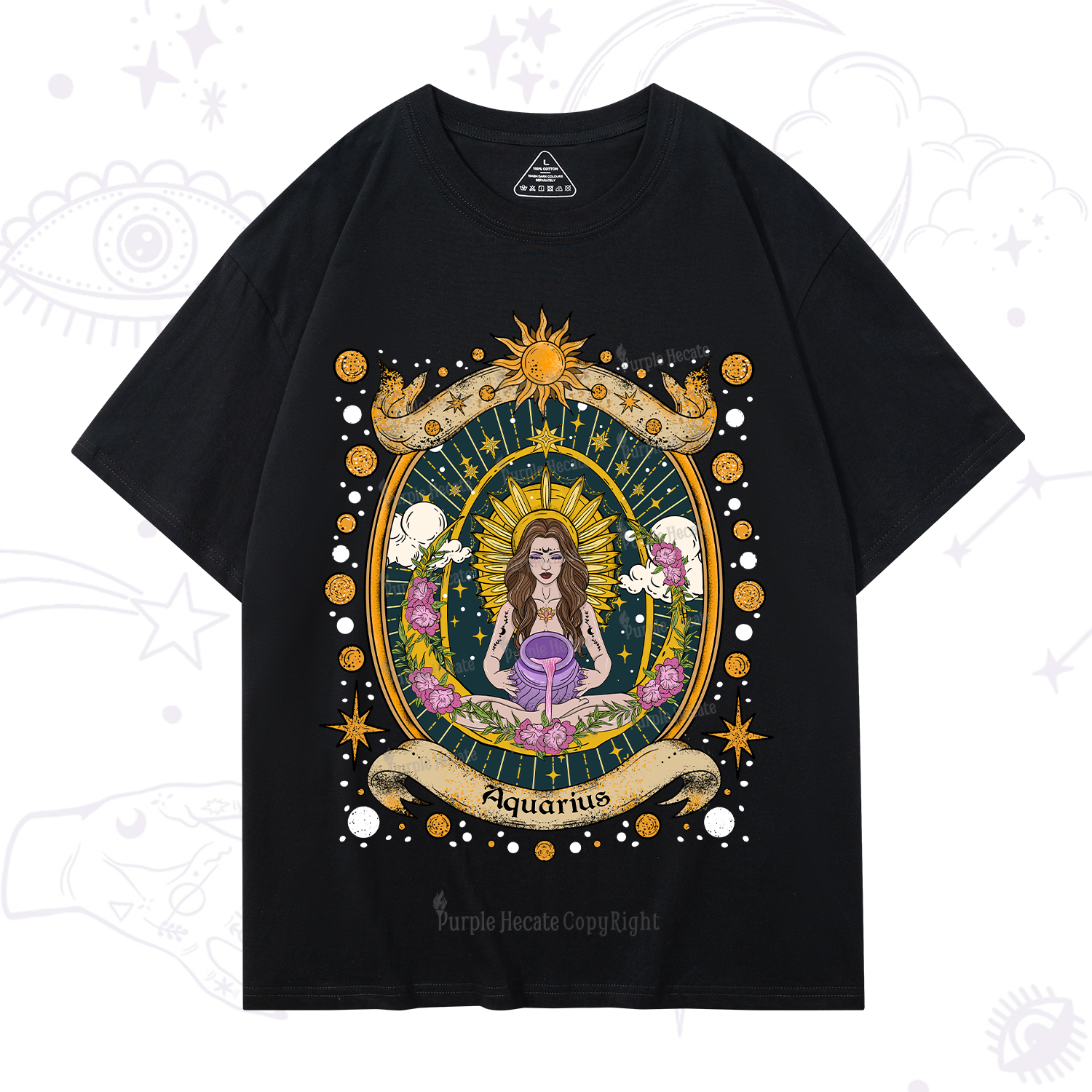 Purplehecate Aquarius Radiance Zodiac T-Shirt