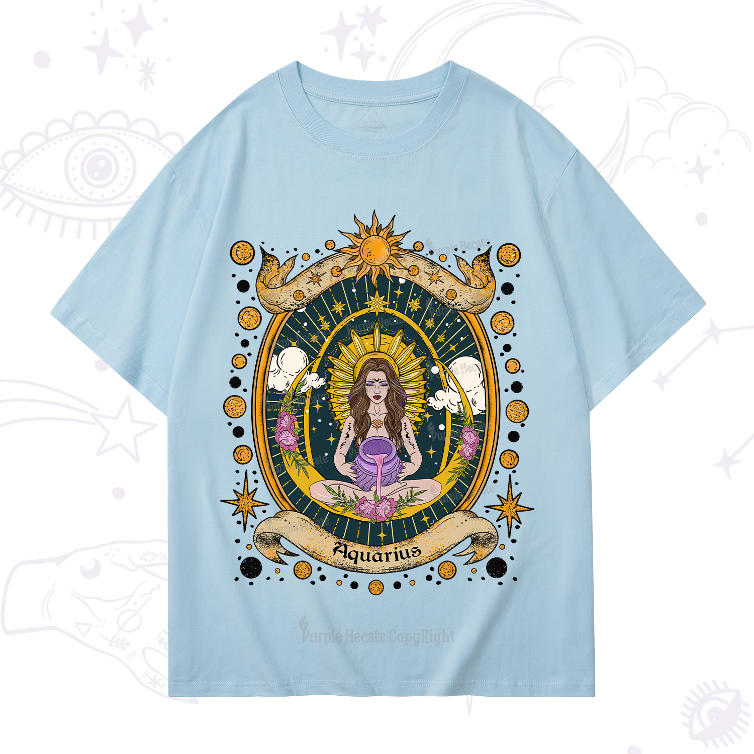 Purplehecate Aquarius Radiance Zodiac T-Shirt