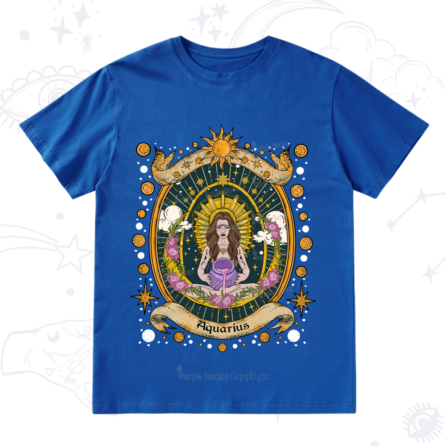 Purplehecate Aquarius Radiance Zodiac T-Shirt