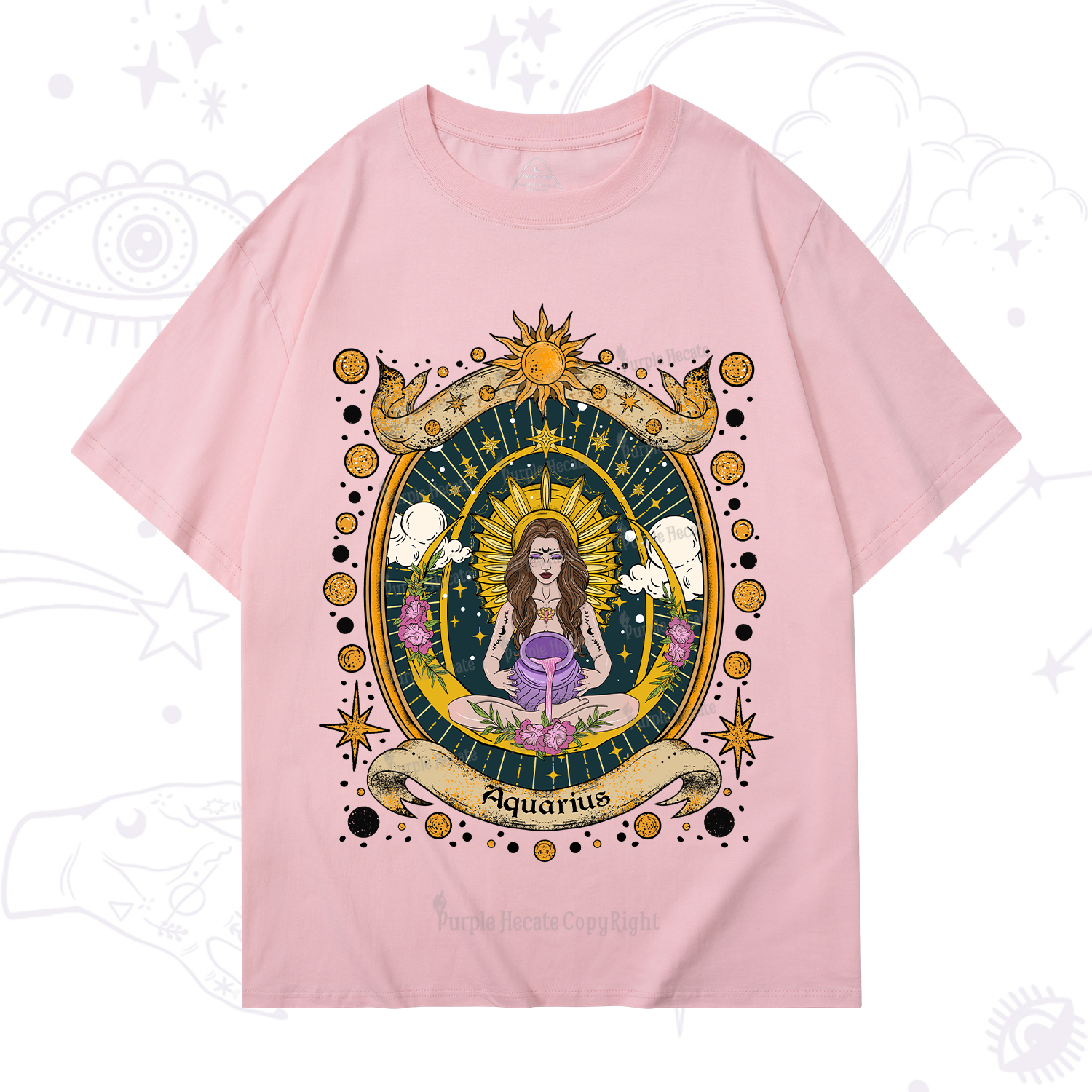 Purplehecate Aquarius Radiance Zodiac T-Shirt