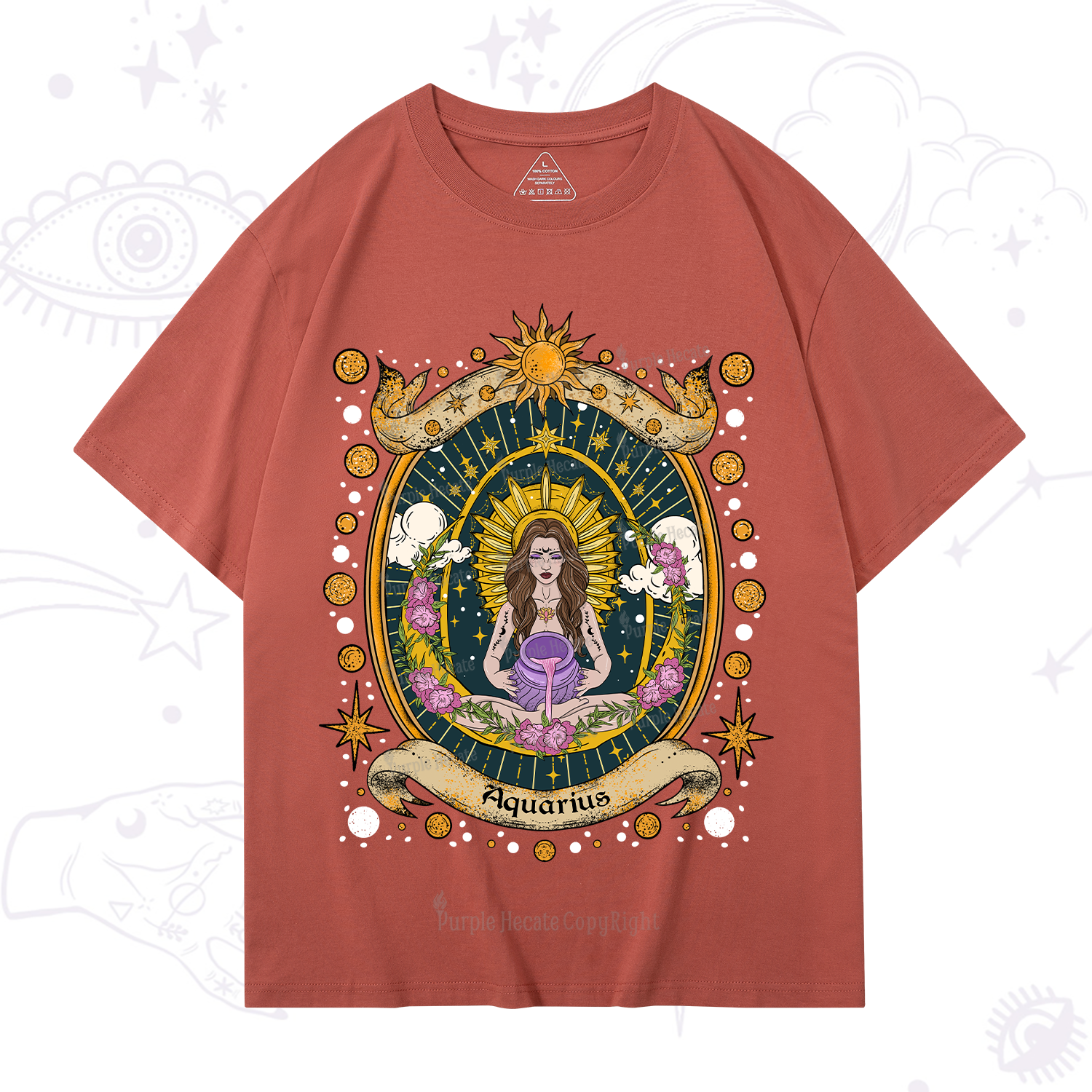 Purplehecate Aquarius Radiance Zodiac T-Shirt