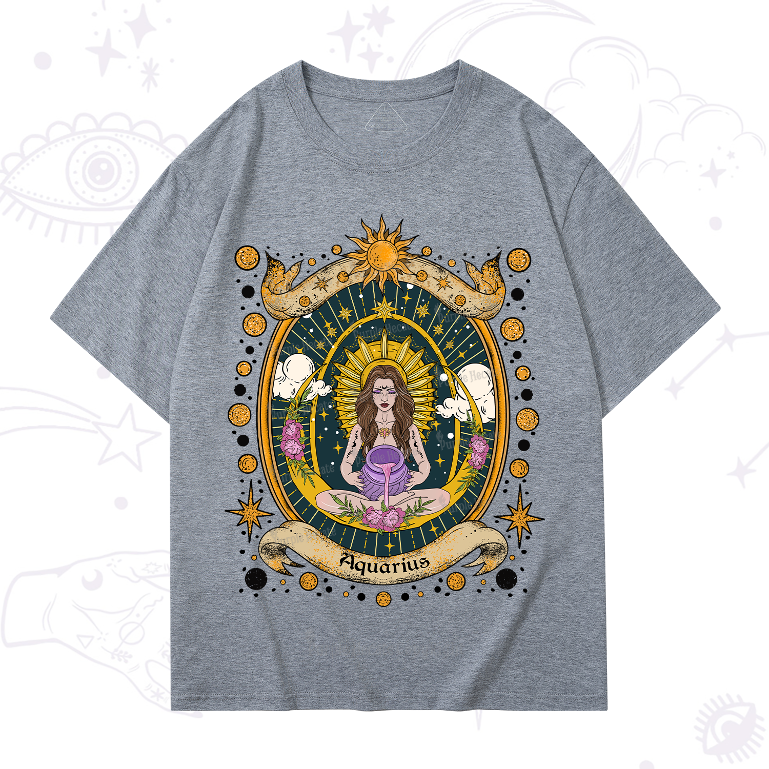 Purplehecate Aquarius Radiance Zodiac T-Shirt