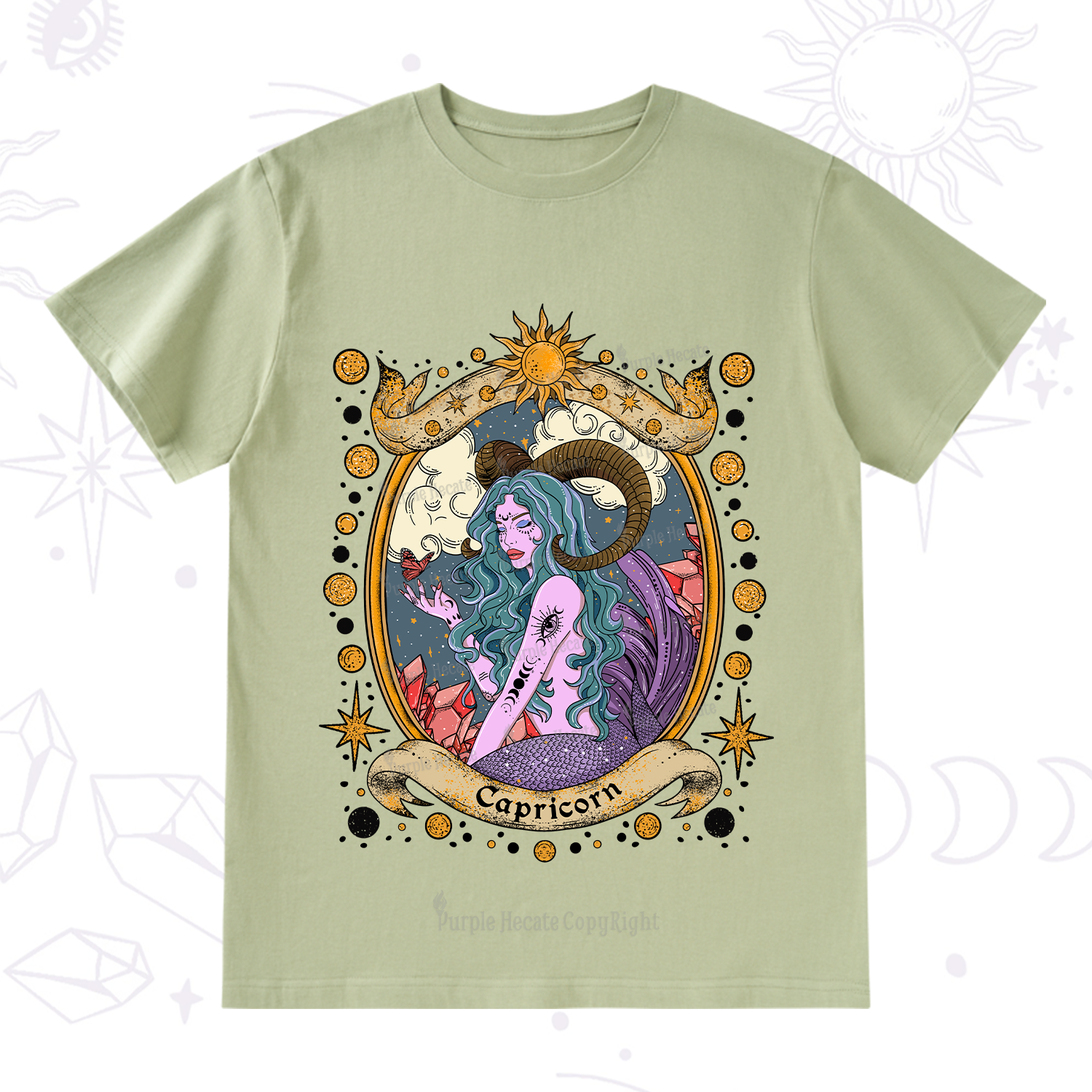 Purplehecate Capricorn Radiance Zodiac T-Shirt