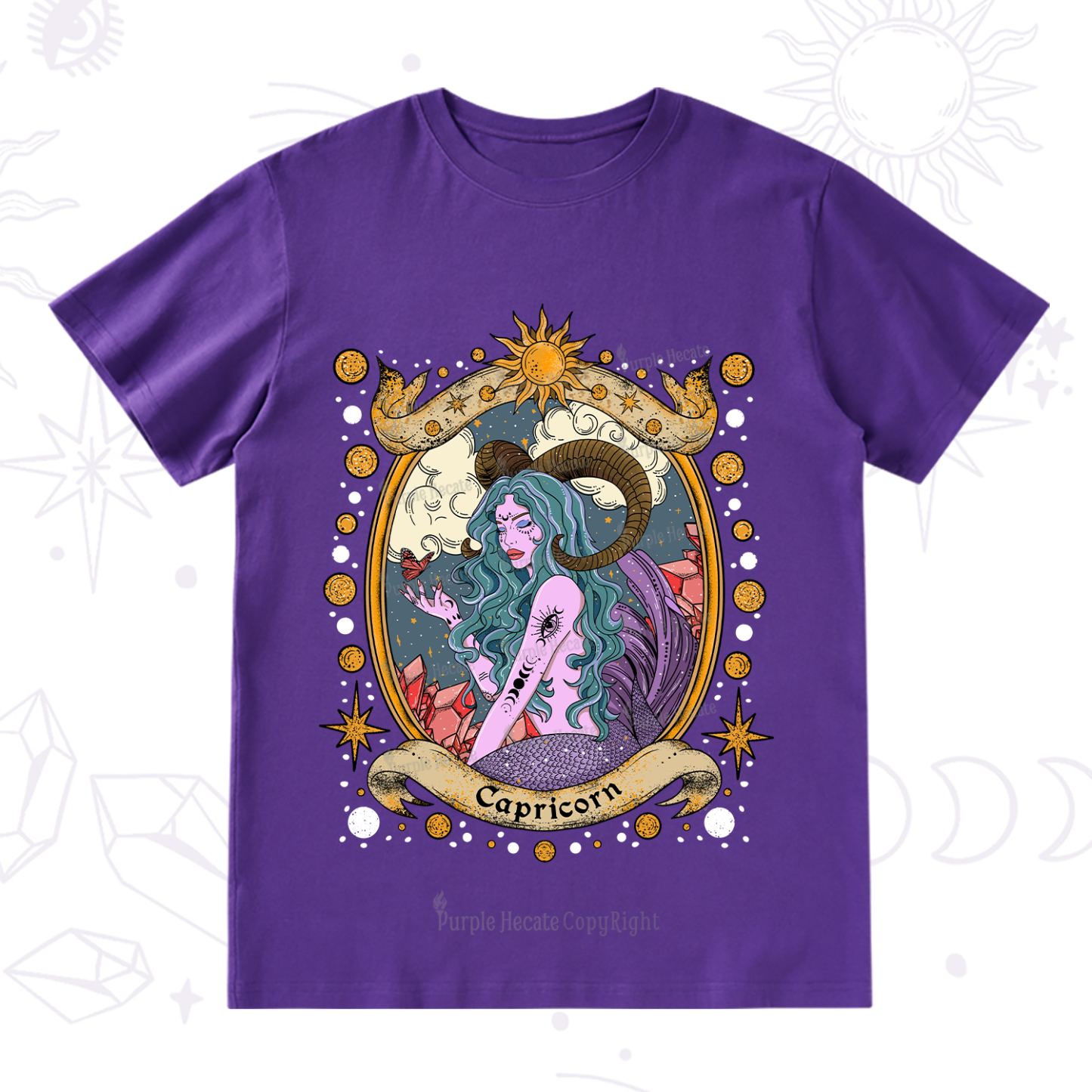 Purplehecate Capricorn Radiance Zodiac T-Shirt