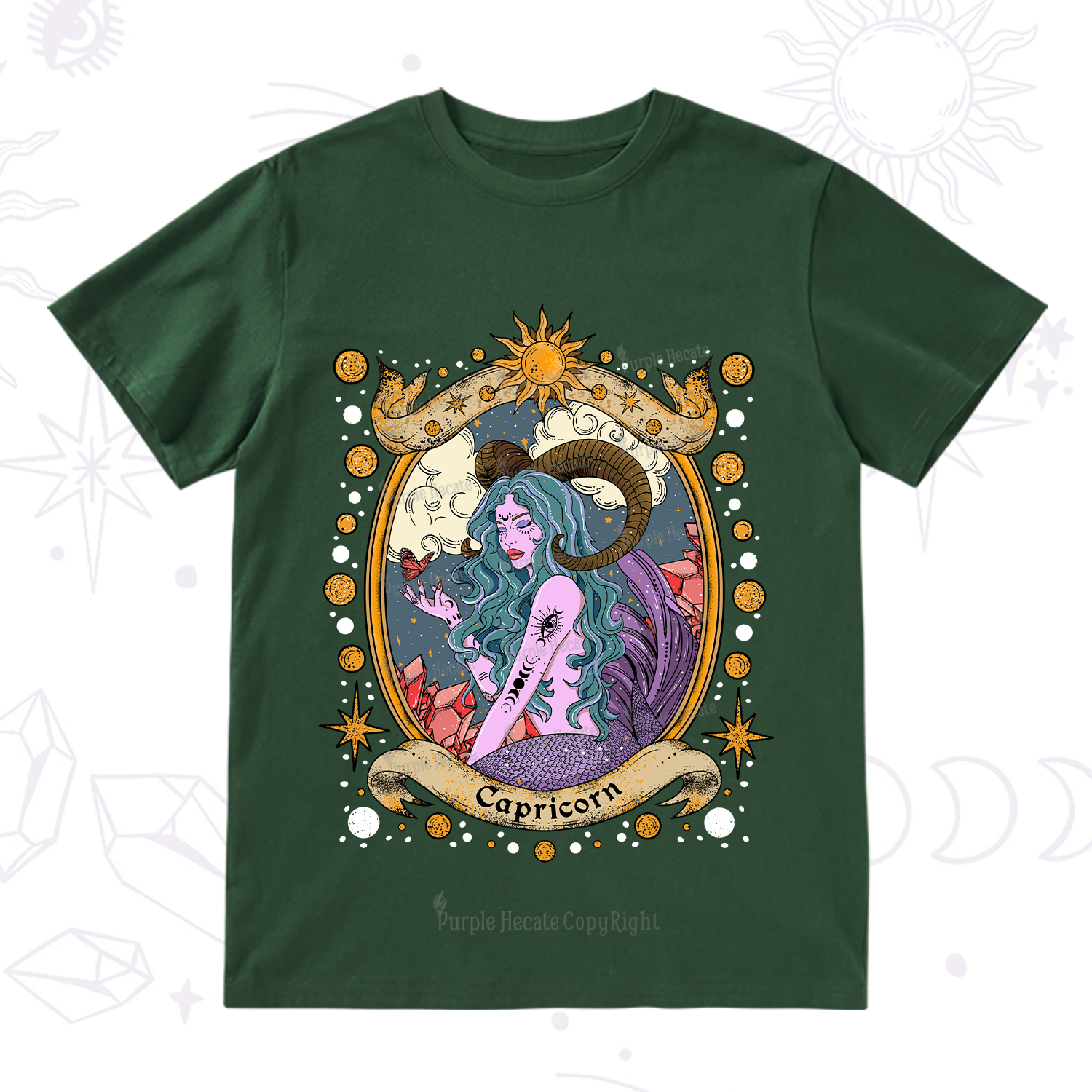 Purplehecate Capricorn Radiance Zodiac T-Shirt