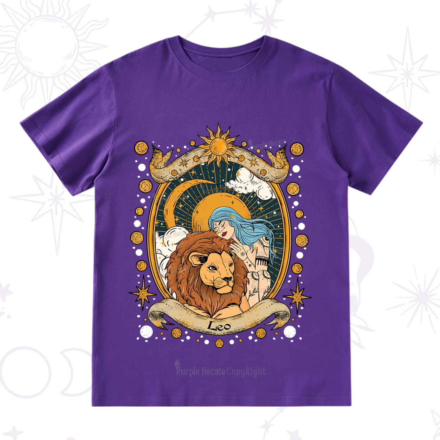 Purplehecate Leo Radiance Zodiac T-Shirt