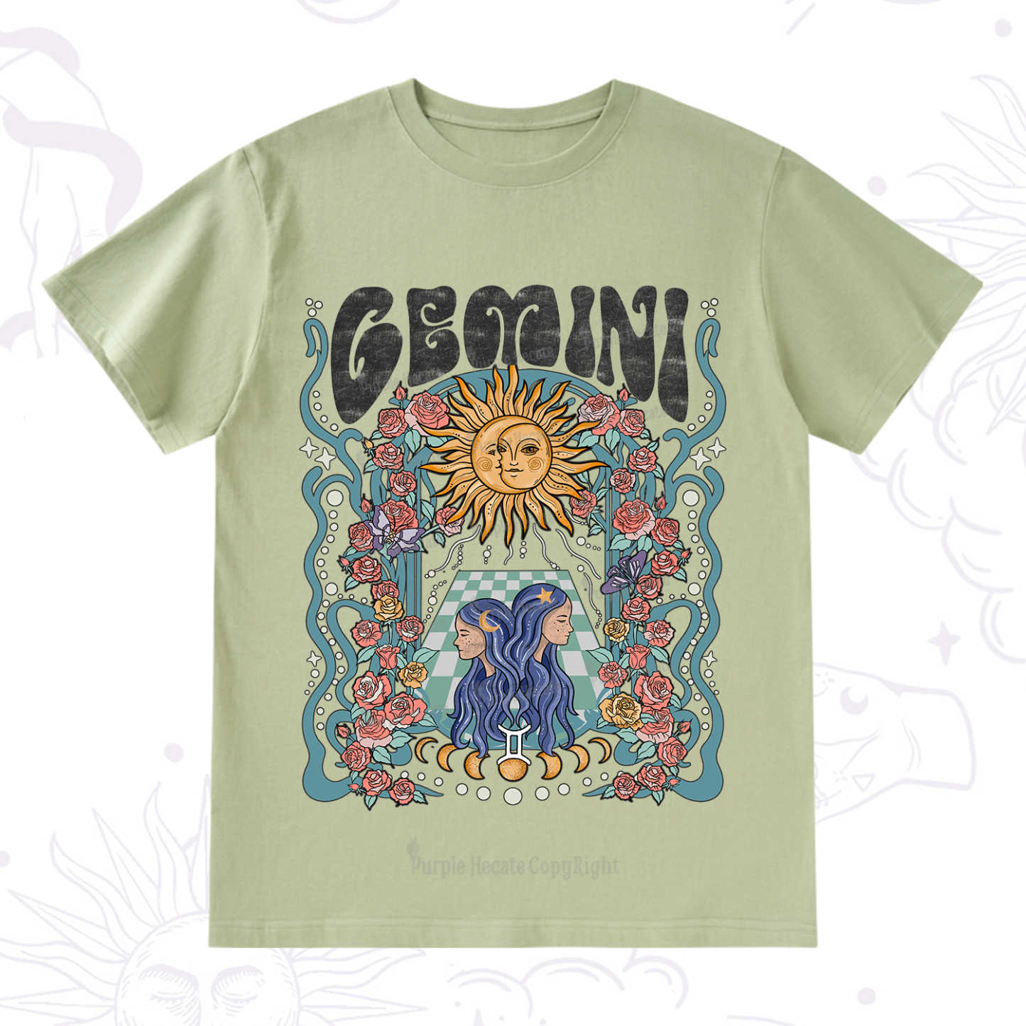 Purplehecate Gemini Spirit Zodiac T-Shirt