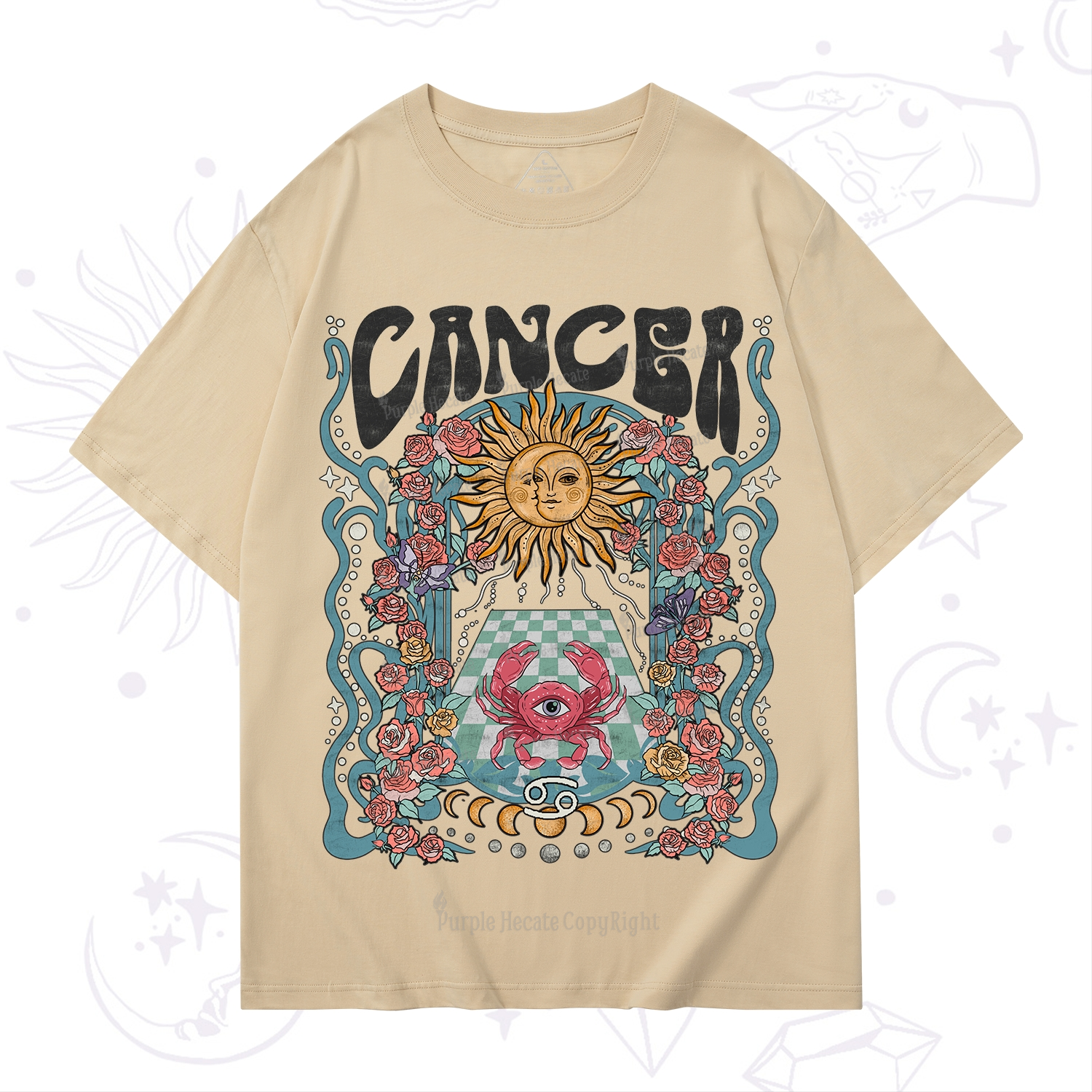 Purplehecate Cancer Spirit Zodiac T-Shirt