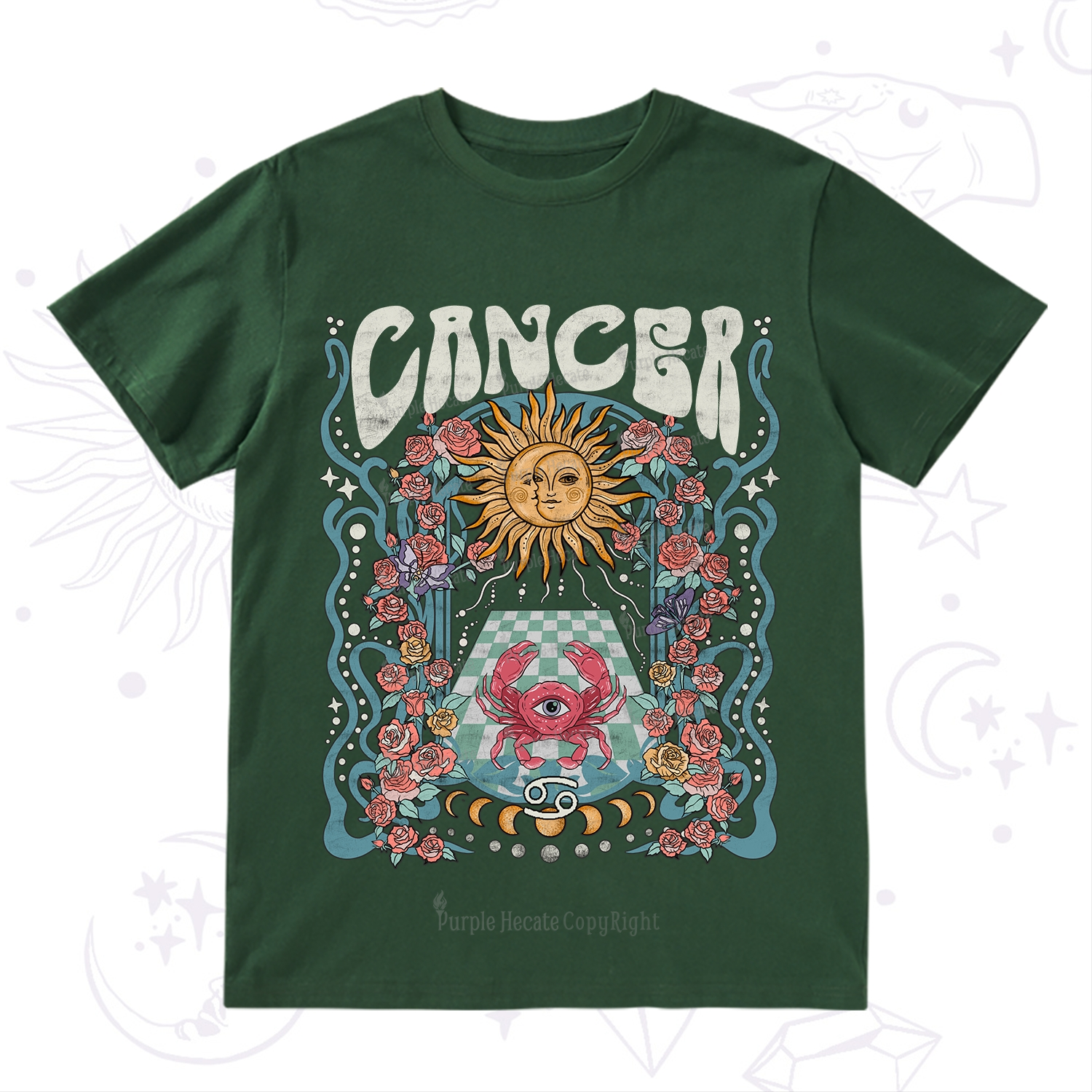 Purplehecate Cancer Spirit Zodiac T-Shirt