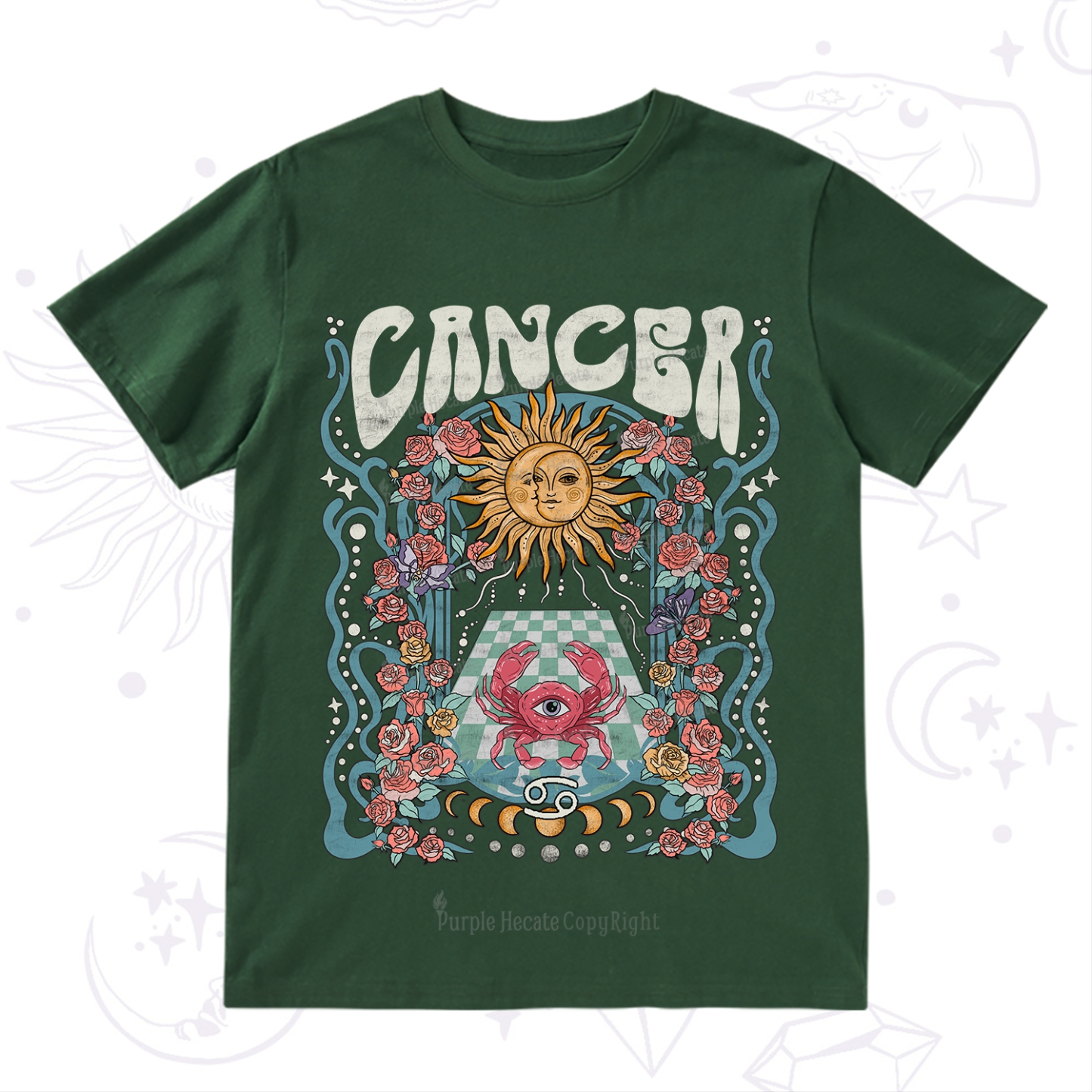 Purplehecate Cancer Spirit Zodiac T-Shirt