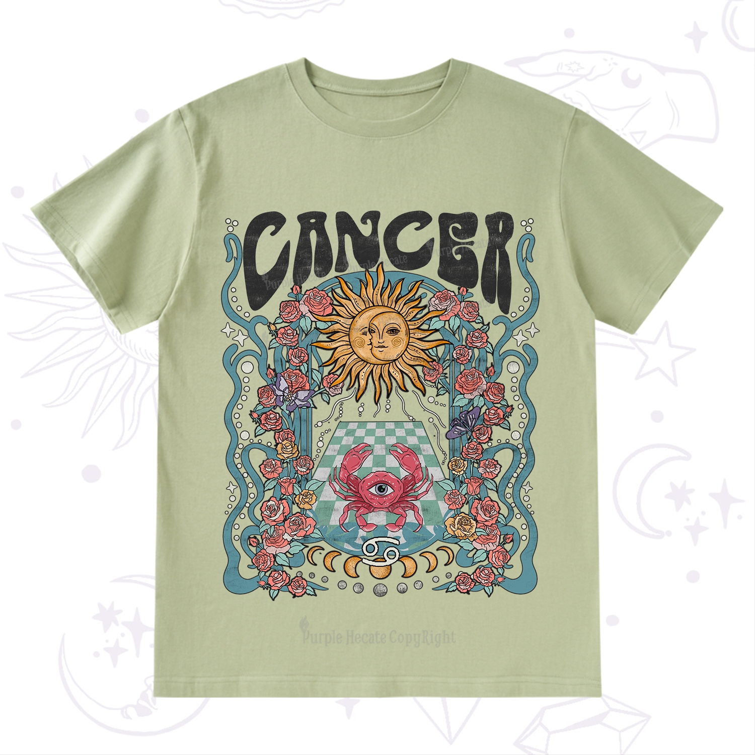 Purplehecate Cancer Spirit Zodiac T-Shirt