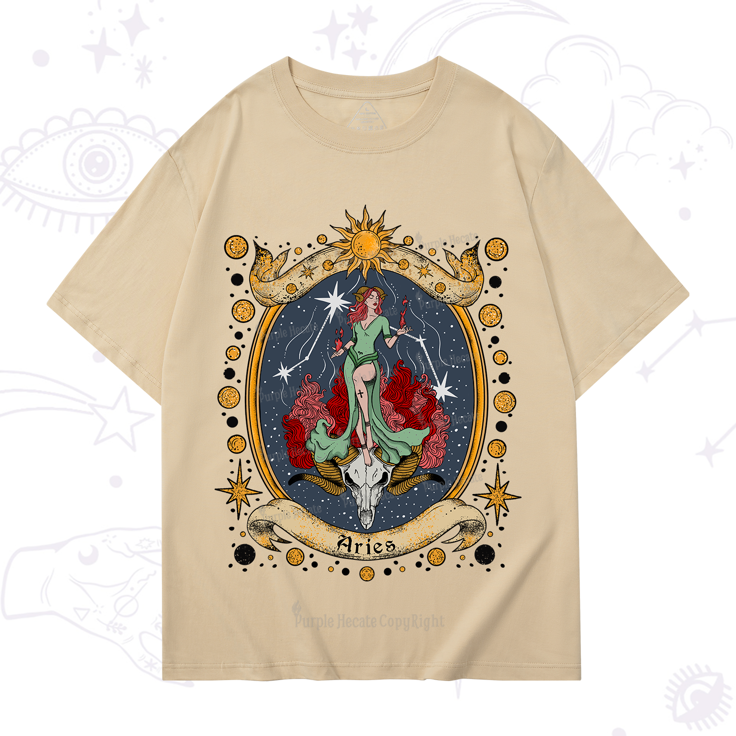 Purplehecate Celestial Aries Zodiac T-Shirt