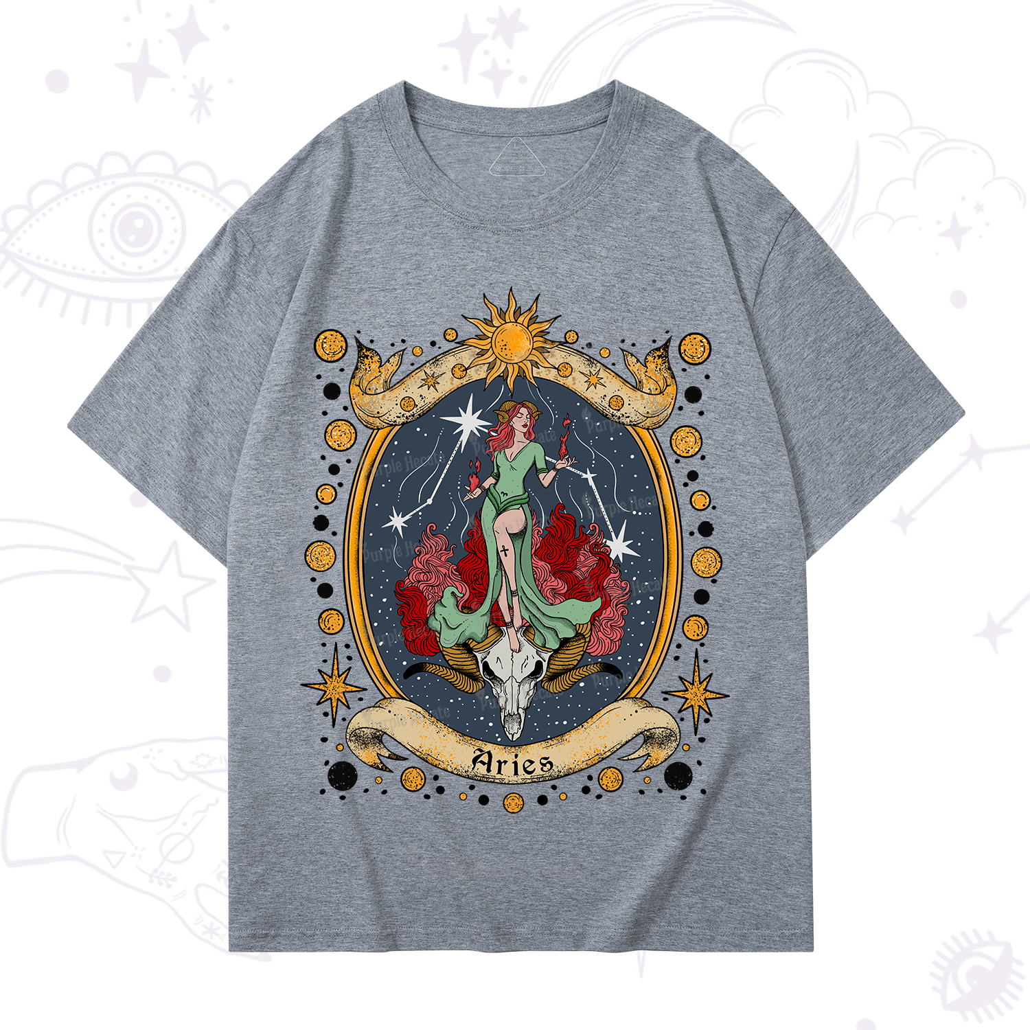 Purplehecate Celestial Aries Zodiac T-Shirt