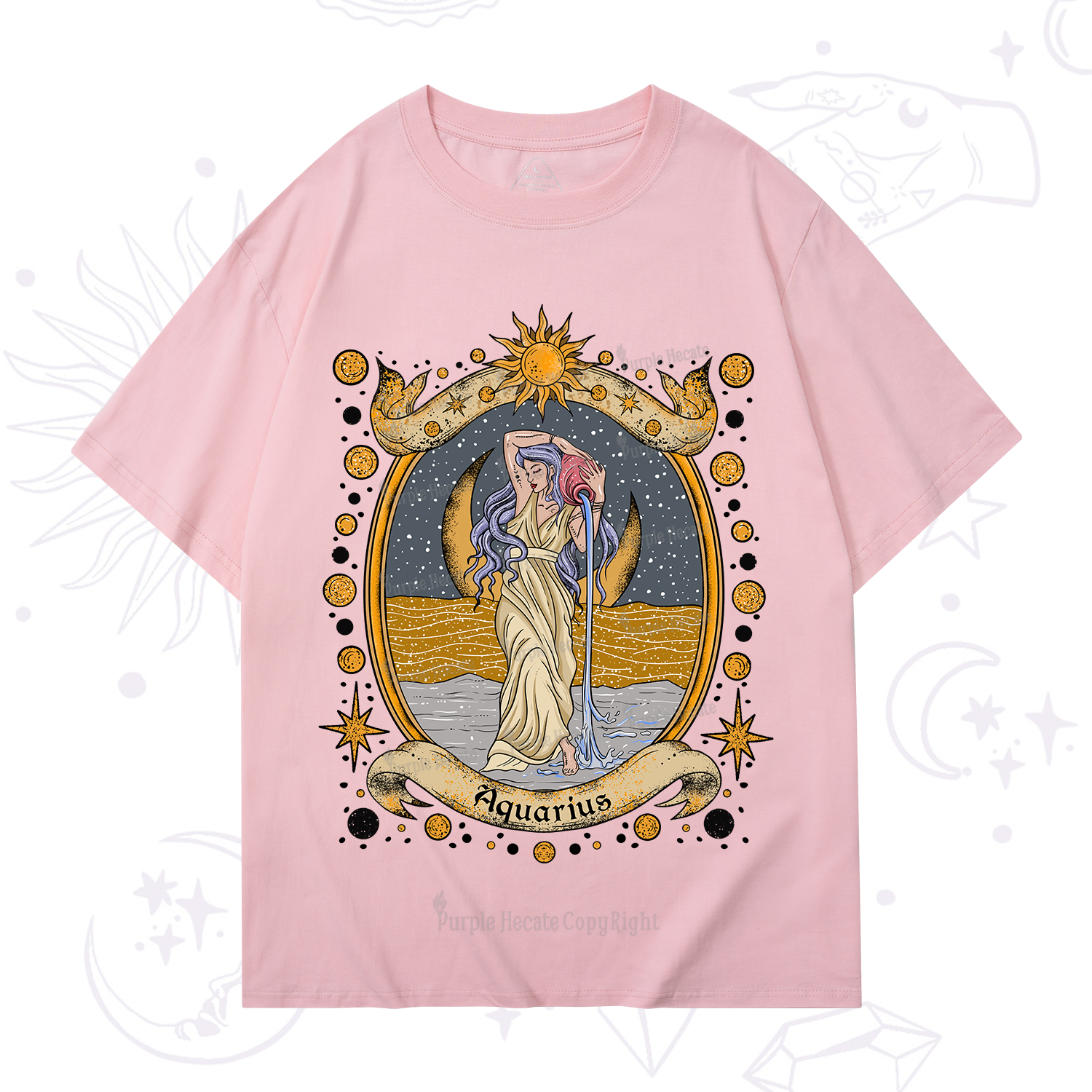 Purplehecate Celestial Aquarius Zodiac T-Shirt