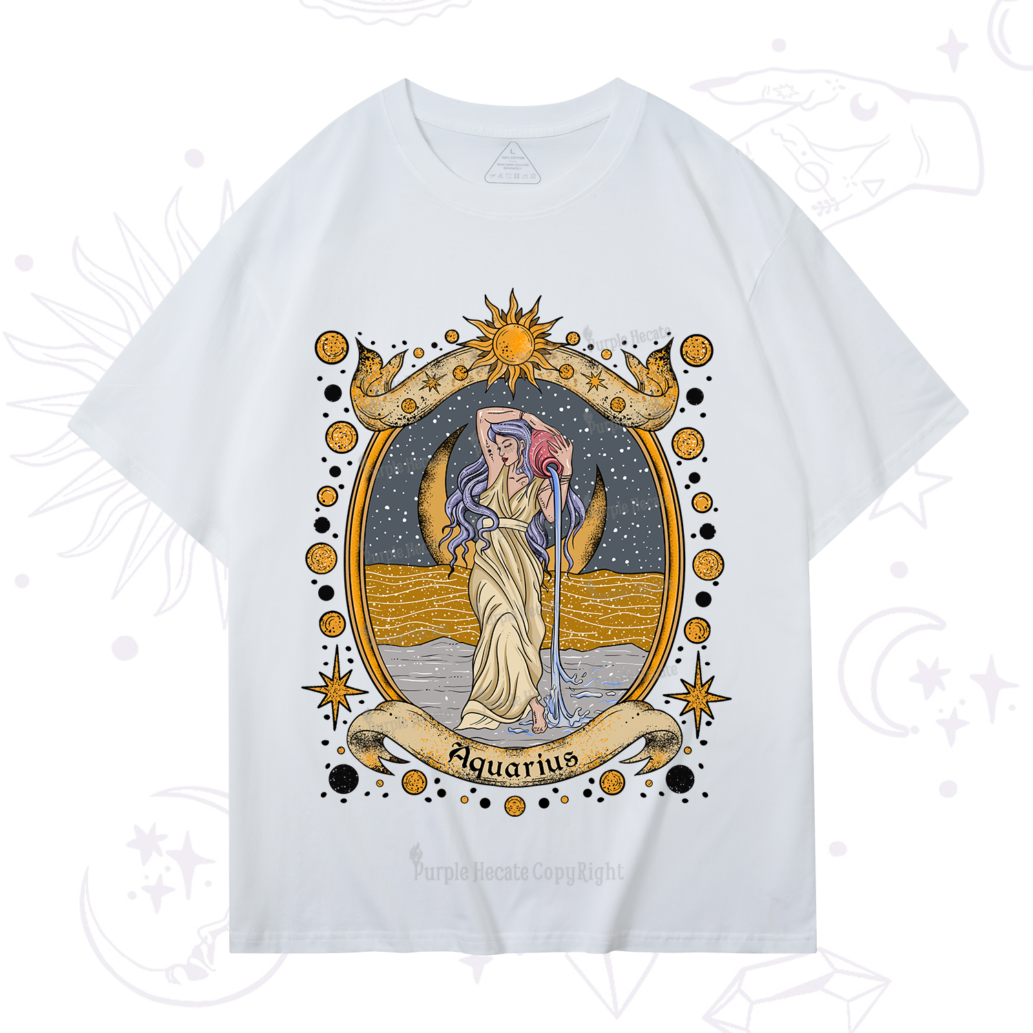 Purplehecate Celestial Aquarius Zodiac T-Shirt