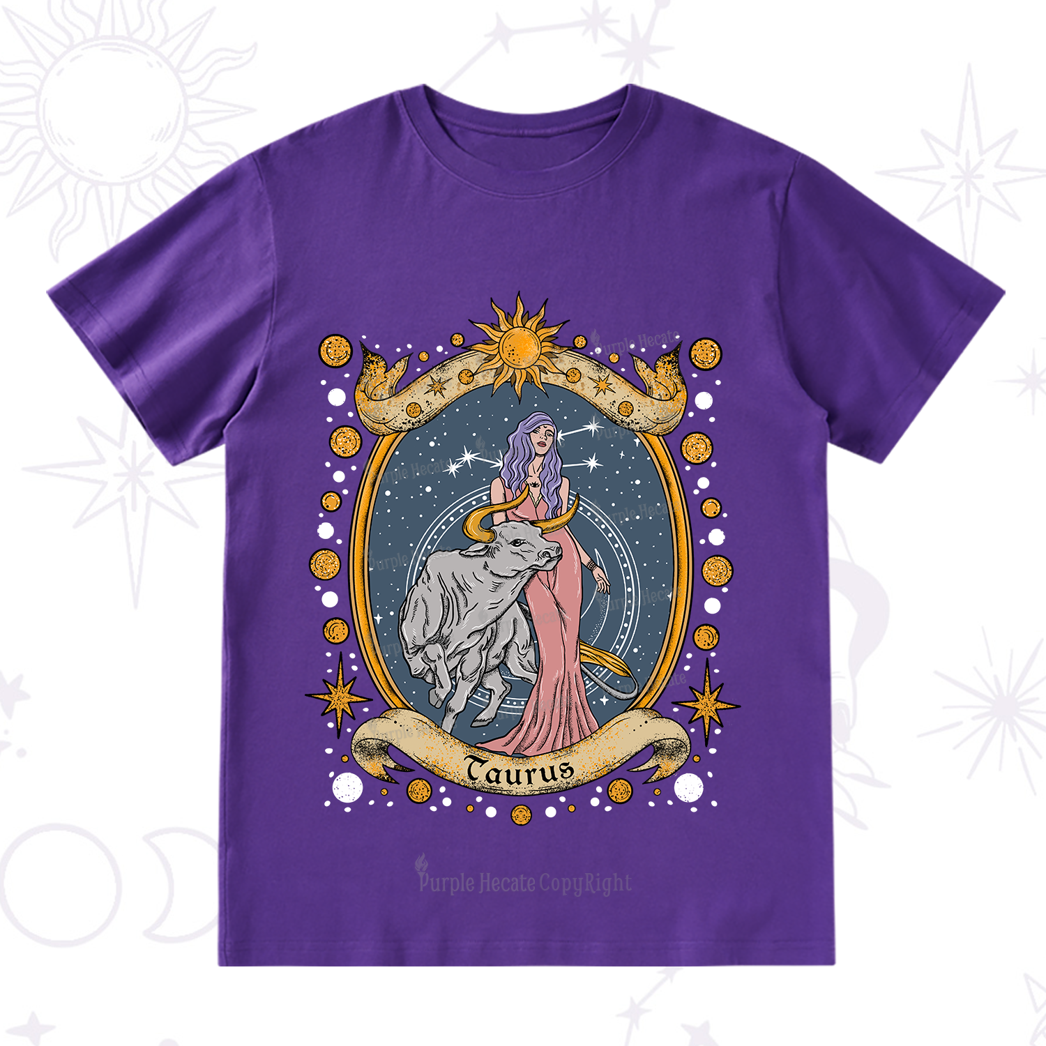 Purplehecate Celestial Taurus Zodiac T-Shirt