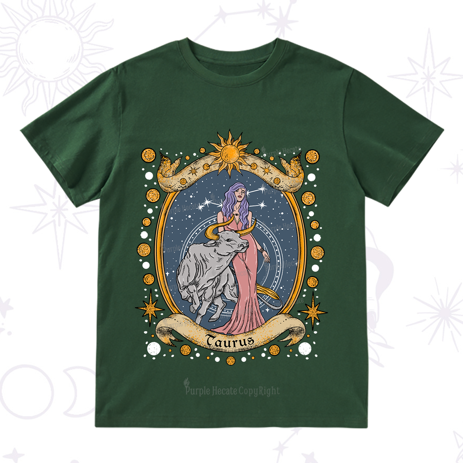 Purplehecate Celestial Taurus Zodiac T-Shirt