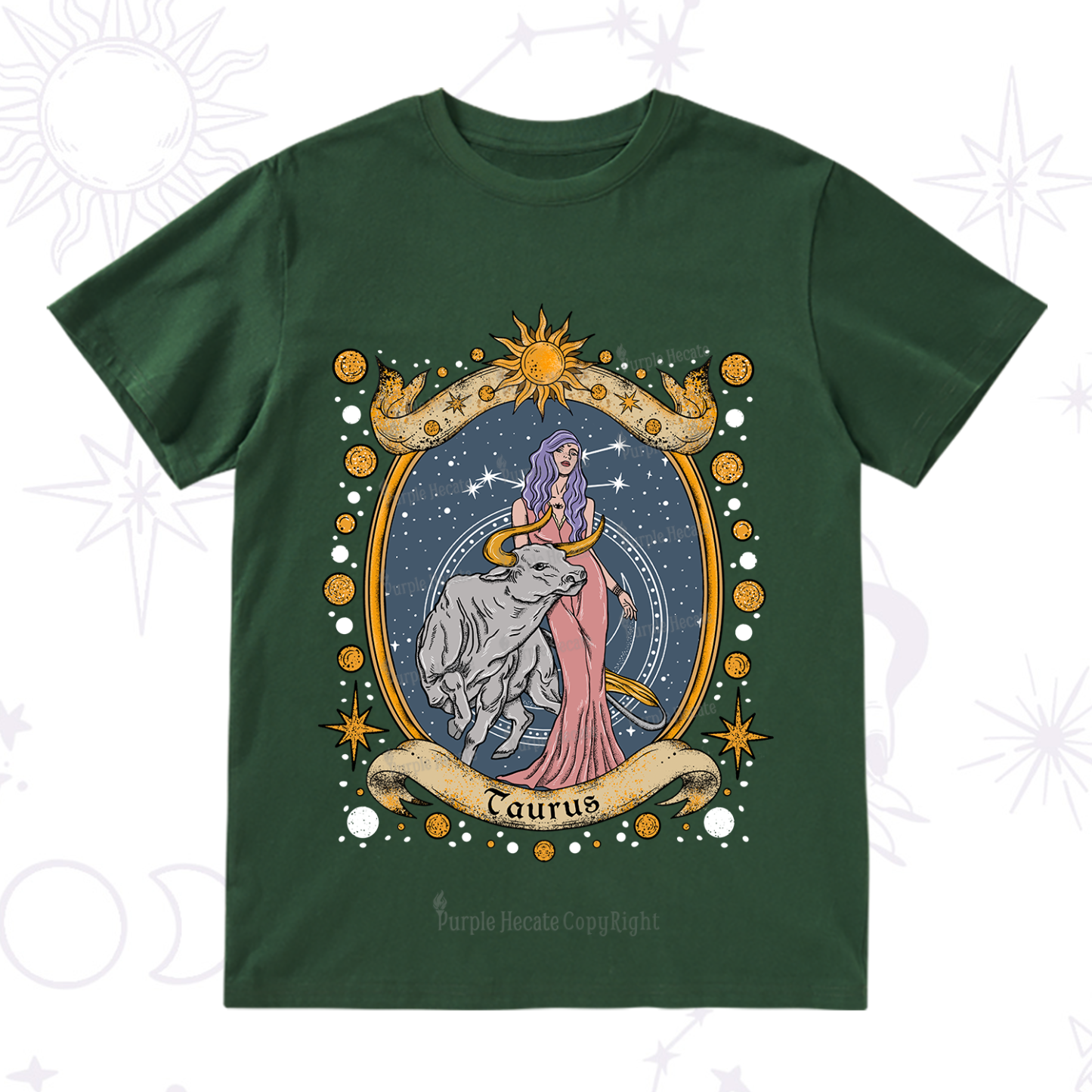 Purplehecate Celestial Taurus Zodiac T-Shirt