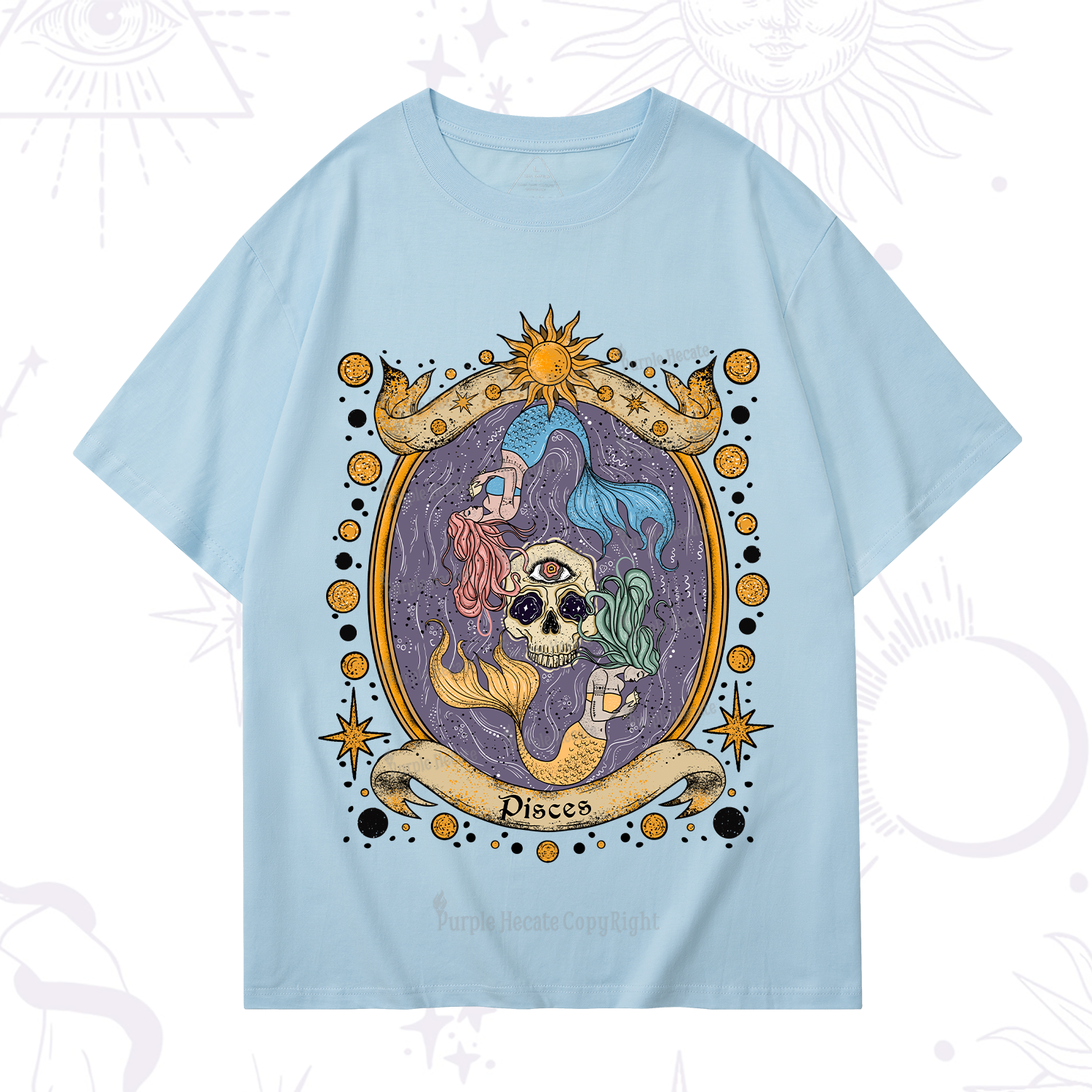 Purplehecate Celestial Pisces Zodiac T-Shirt