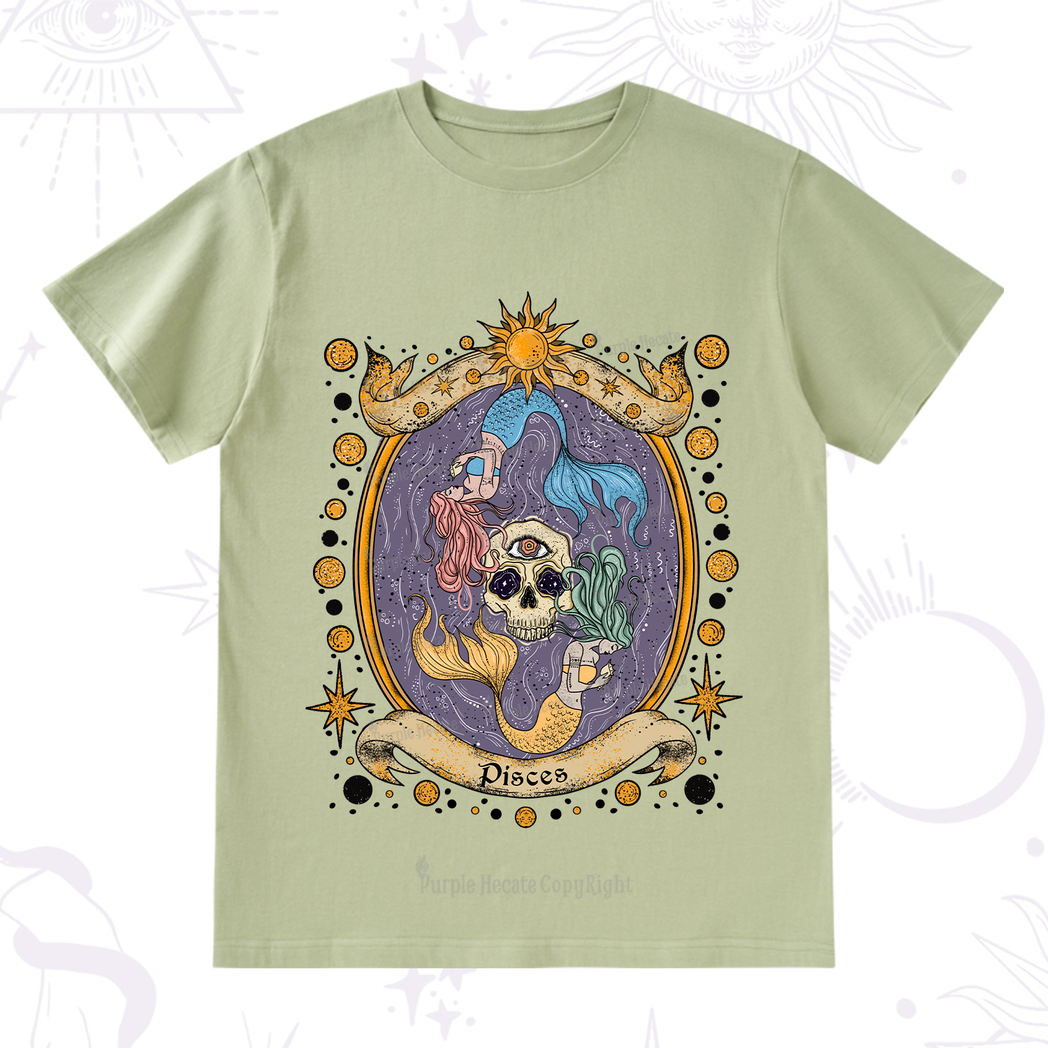 Purplehecate Celestial Pisces Zodiac T-Shirt