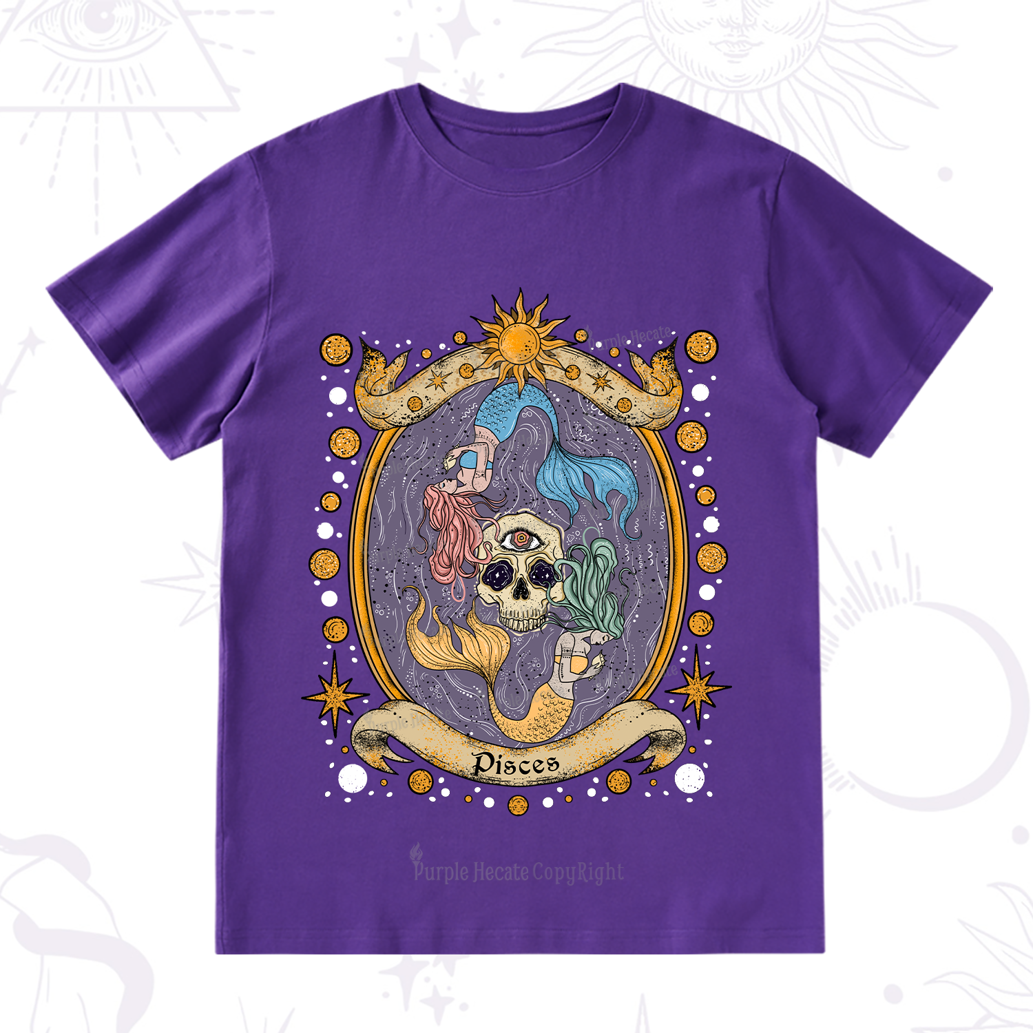 Purplehecate Celestial Pisces Zodiac T-Shirt