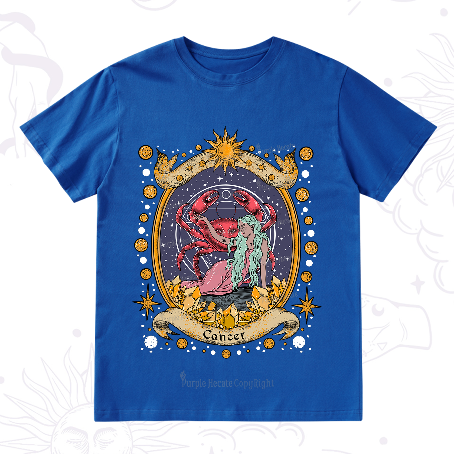 Purplehecate Celestial Cancer Zodiac T-Shirt