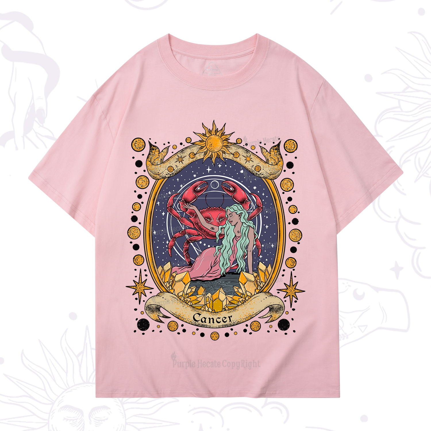 Purplehecate Celestial Cancer Zodiac T-Shirt