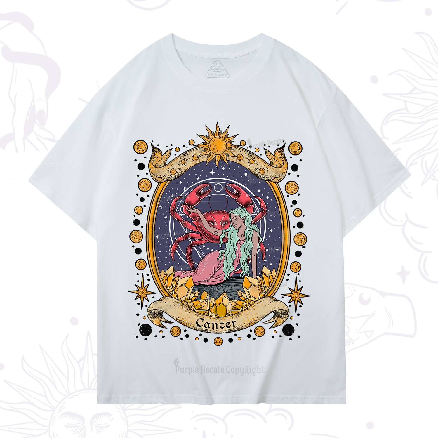 Purplehecate Celestial Cancer Zodiac T-Shirt
