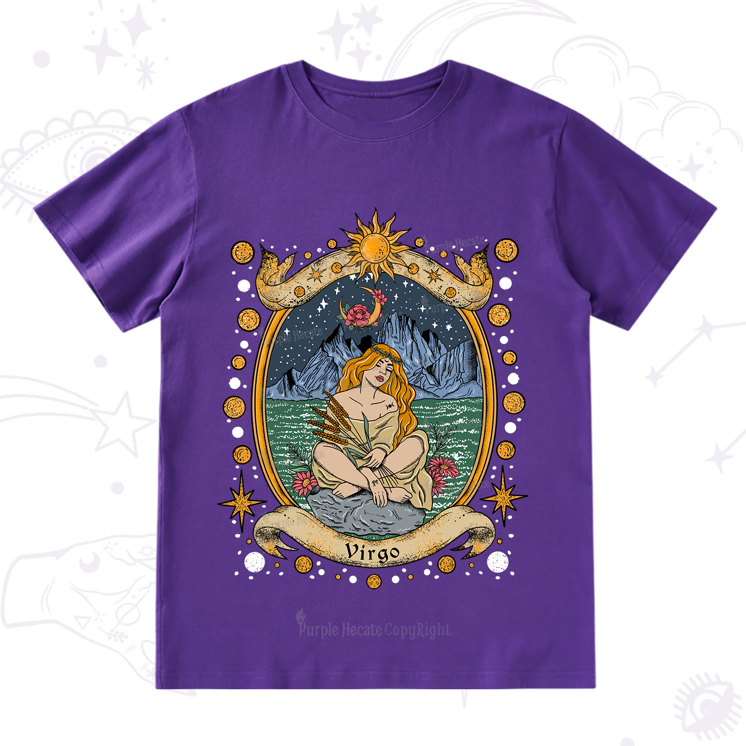 Purplehecate Celestial Virgo Zodiac T-Shirt